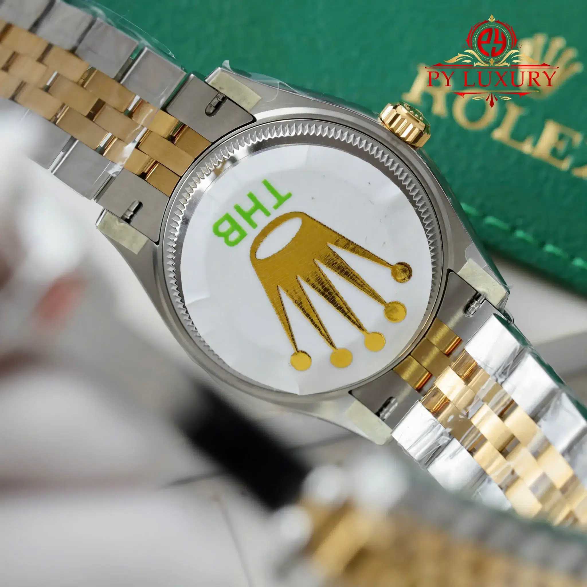 Rolex Datejust 278383rbr Two Tone Yellow Gold Olive Green Dial Diamond Bezel Jubilee - 9