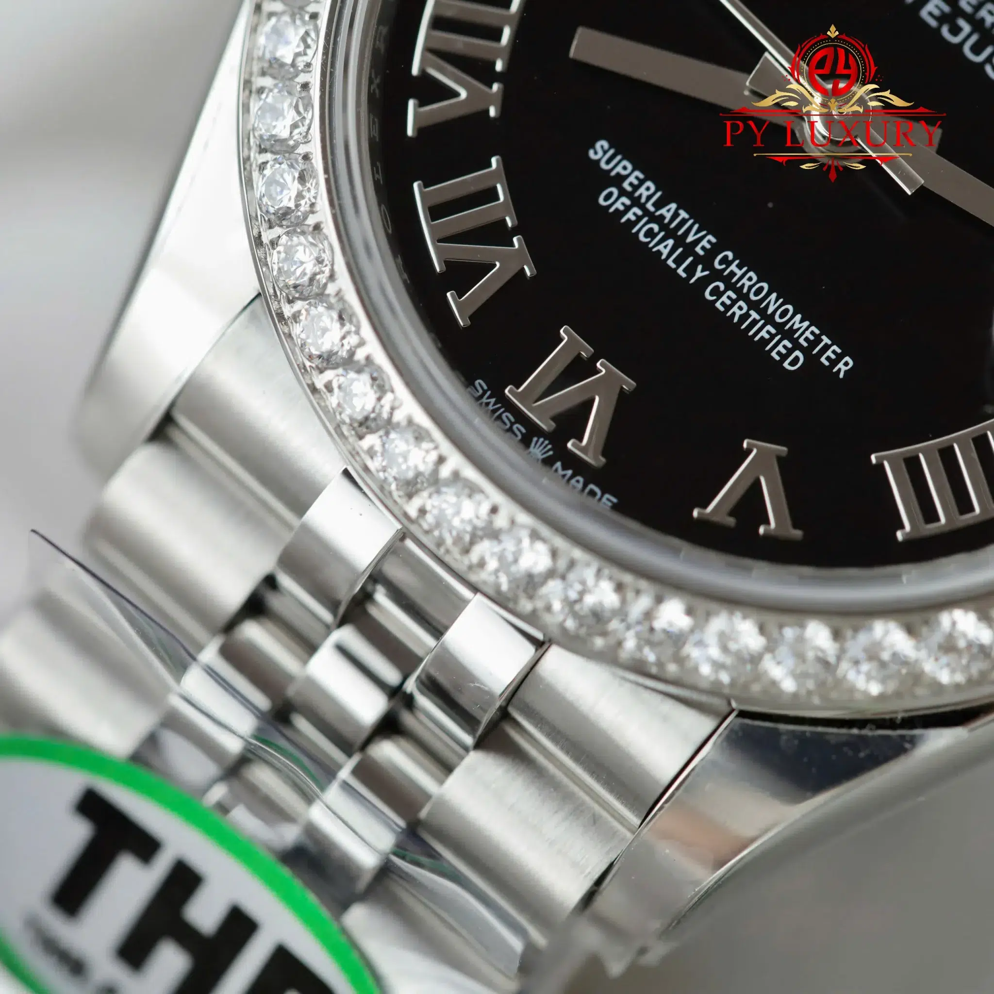 Rolex Datejust 278384RBR Black Roman Dial Diamond Bezel Jubilee - 6