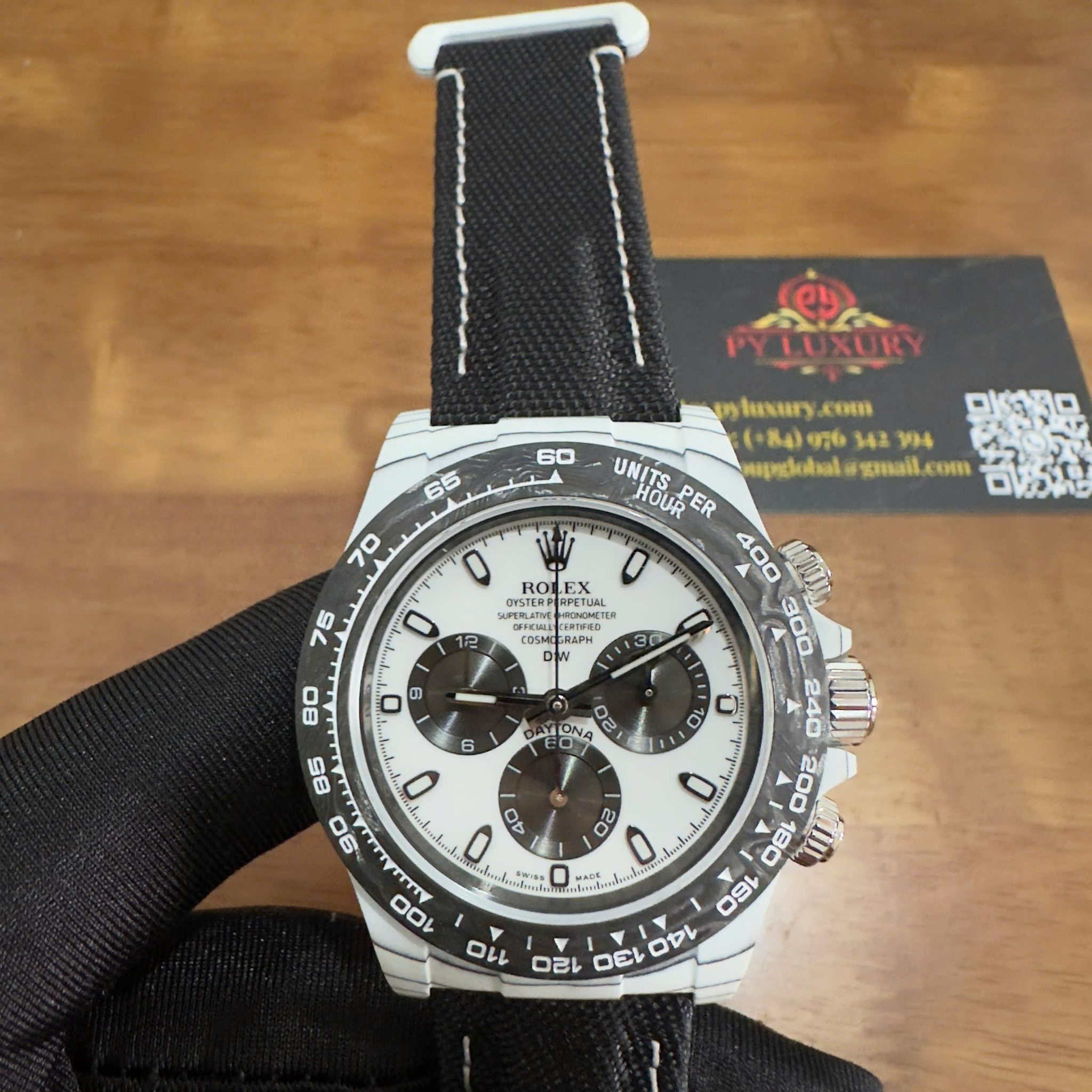 Rolex Daytona DiW Irbis Quartz Fiber White & Black Dial - 4