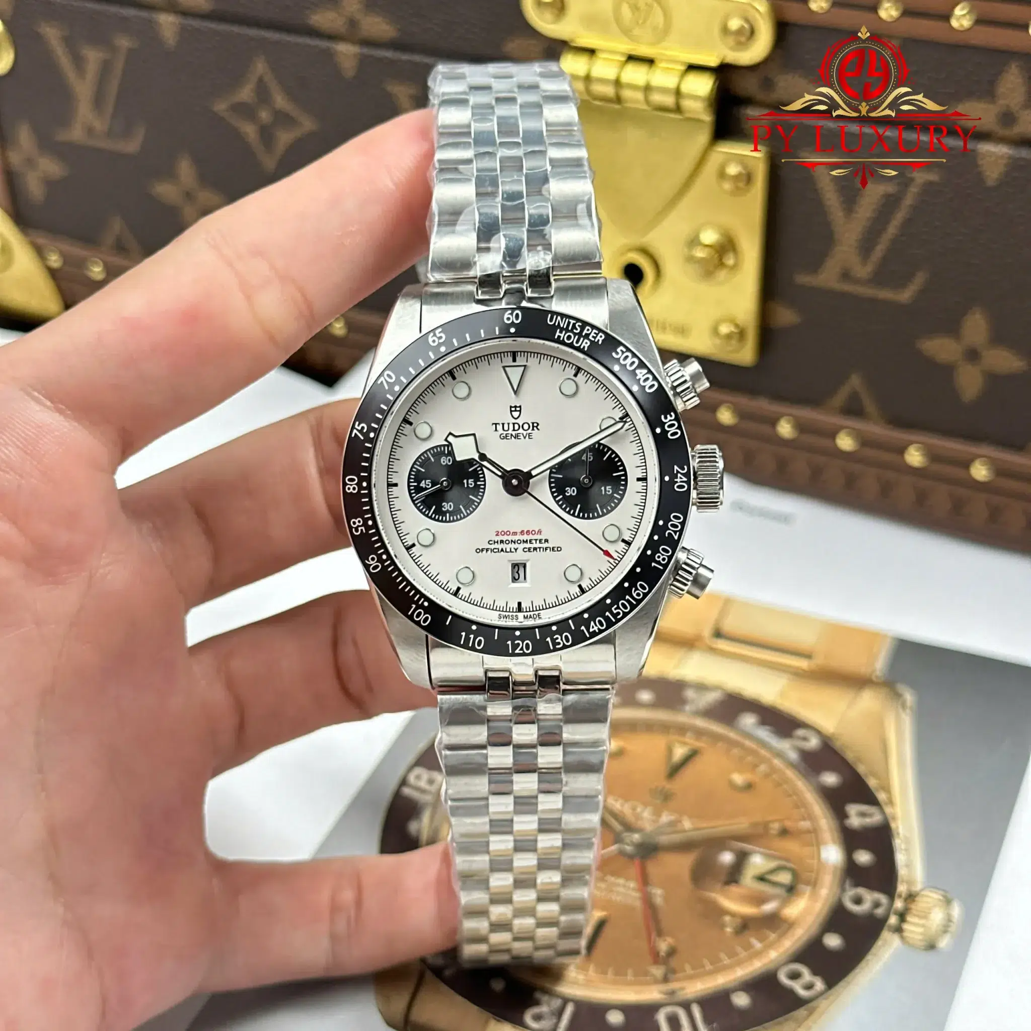 Tudor Black Bay Chrono 79360N White Dial Jubilee Bracelet - 6 Tudor Black Bay Chrono 79360N White Dial Jubilee Bracelet Best Replica