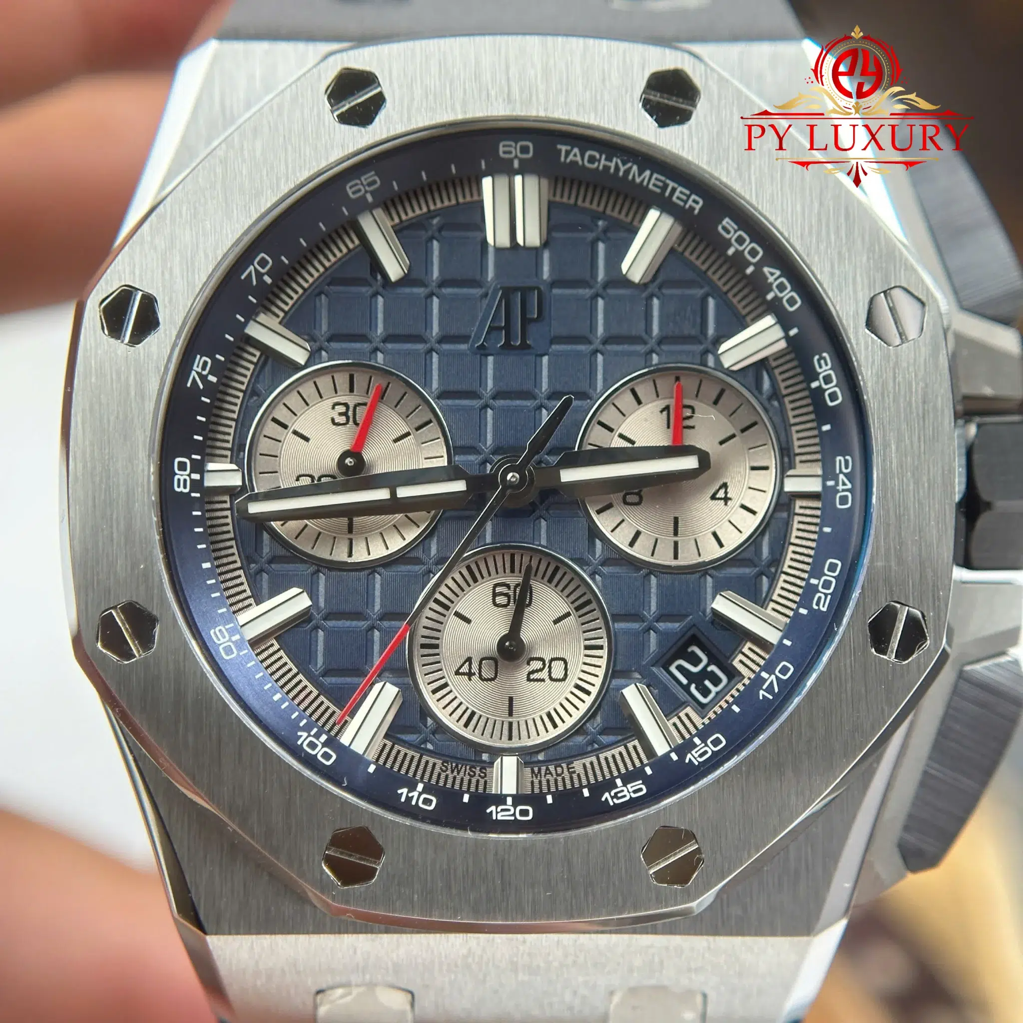 Audemars Piguet Royal Oak Offshore Chronograph 26420TI Blue Dial Rubber Band 1 1 Best Replica - 3