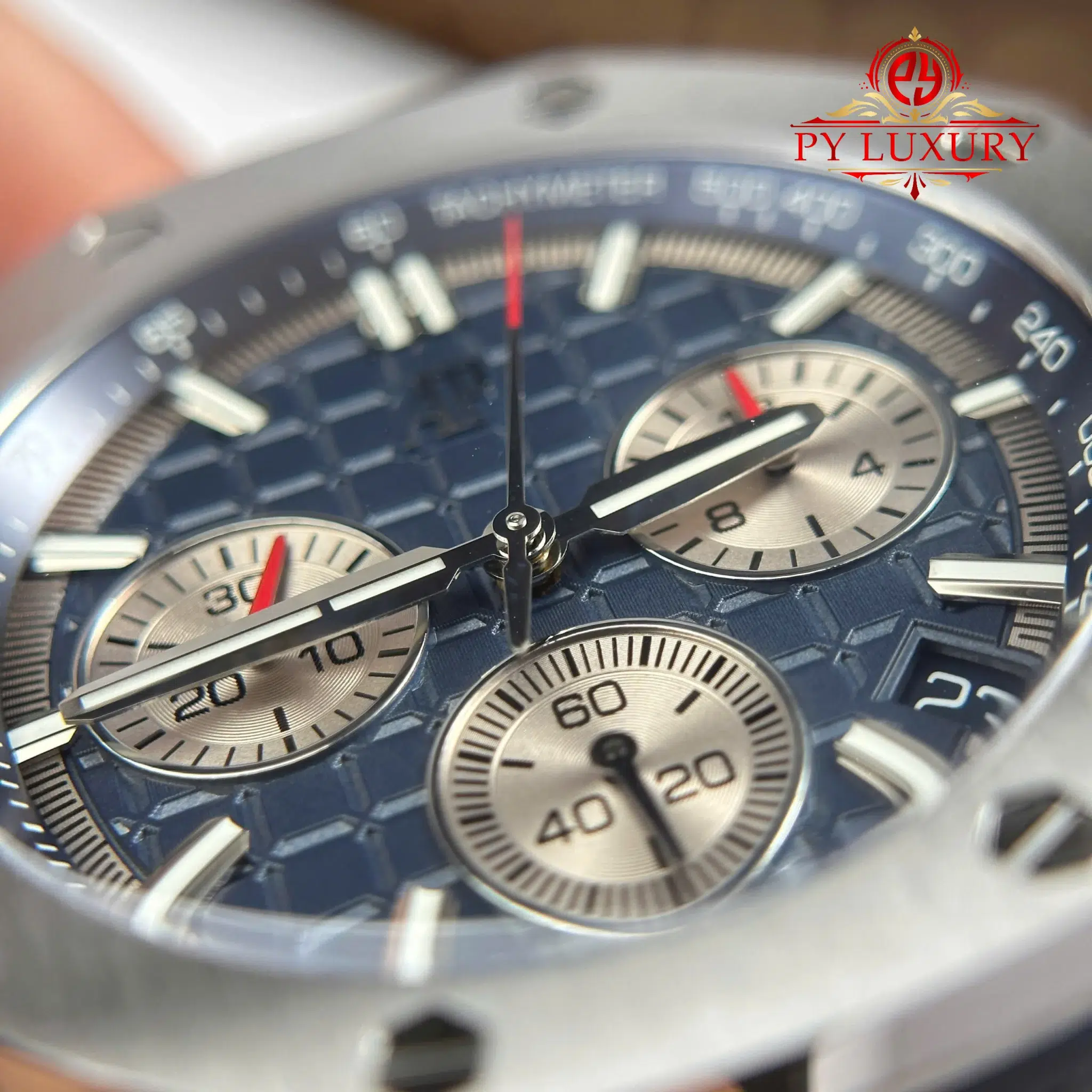 Audemars Piguet Royal Oak Offshore Chronograph 26420TI Blue Dial Rubber Band 1 1 Best Replica - 6