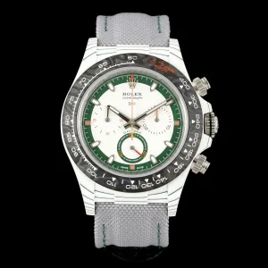 Rolex DiW Daytona Alpine White & Green Dial Nylon Strap 1:1 Best Replica
