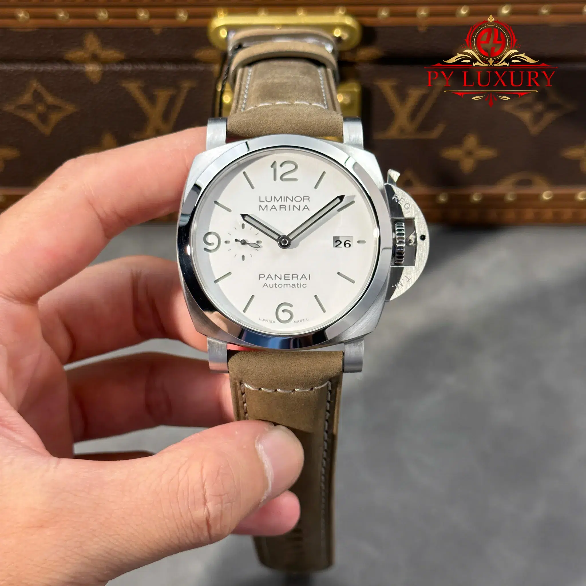 Panerai Luminor Marina PAM1314 Steel White Dial Leather Best Replica VSF - 1