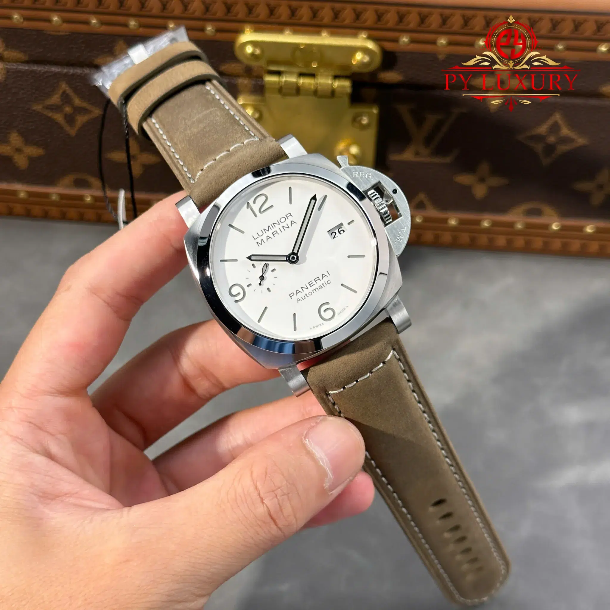 Panerai Luminor Marina PAM1314 Steel White Dial Leather Best Replica VSF - 2