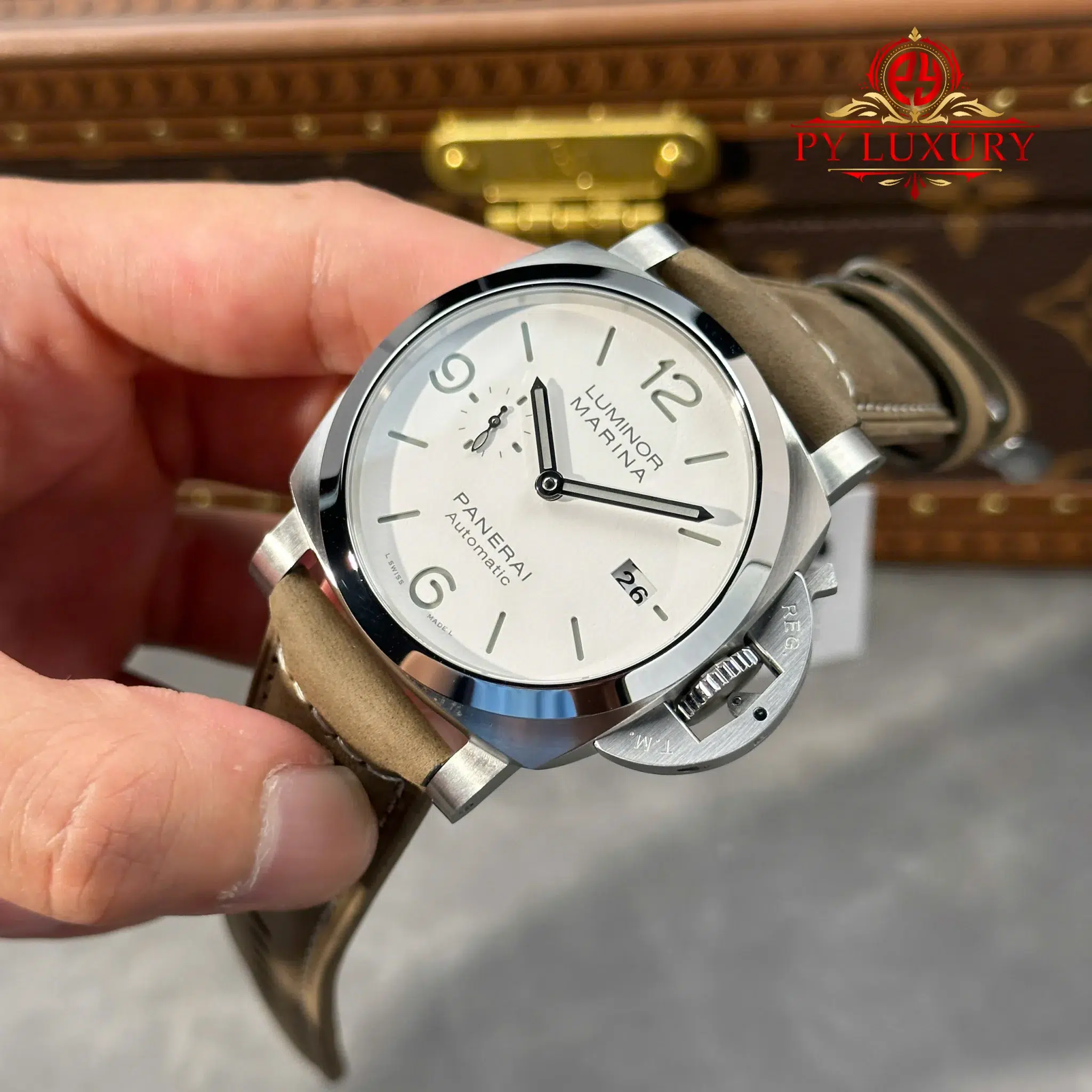 Panerai Luminor Marina PAM1314 Steel White Dial Leather Best Replica VSF - 3