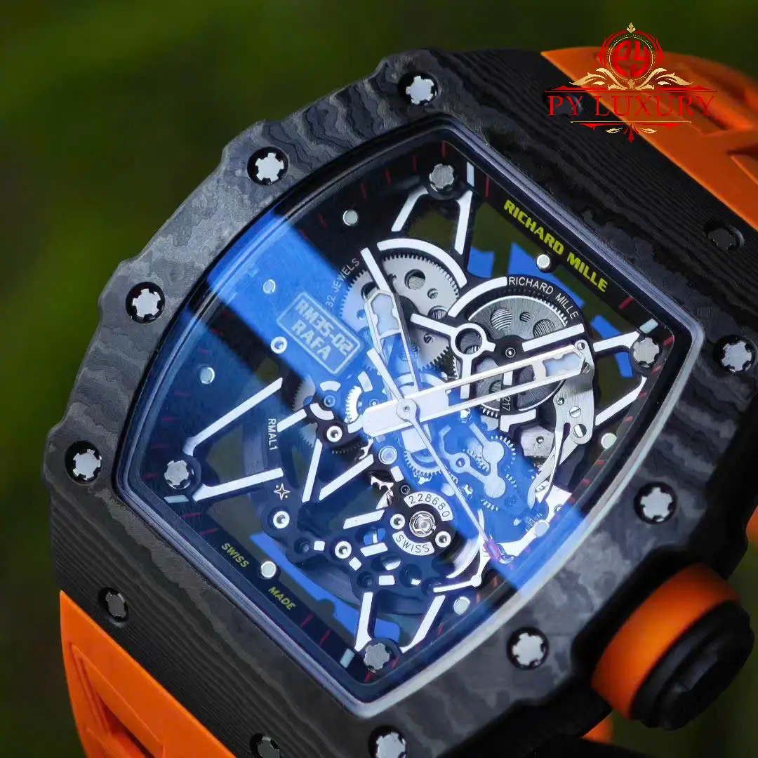 Richard Mille Rm35-02 Rafael Nadal Black Carbon NTPT Custom Made Vaucher Movement - 6