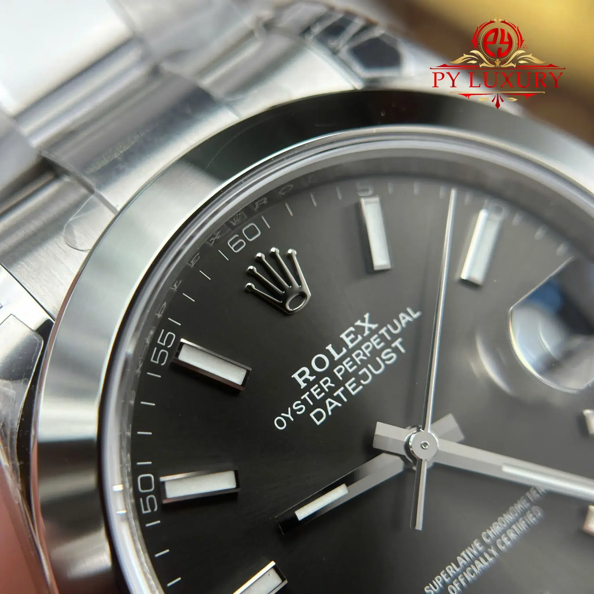 Rolex Datejust 126300 Grey Luminous Dial Smooth Bezel Oyster Bracelet - 10