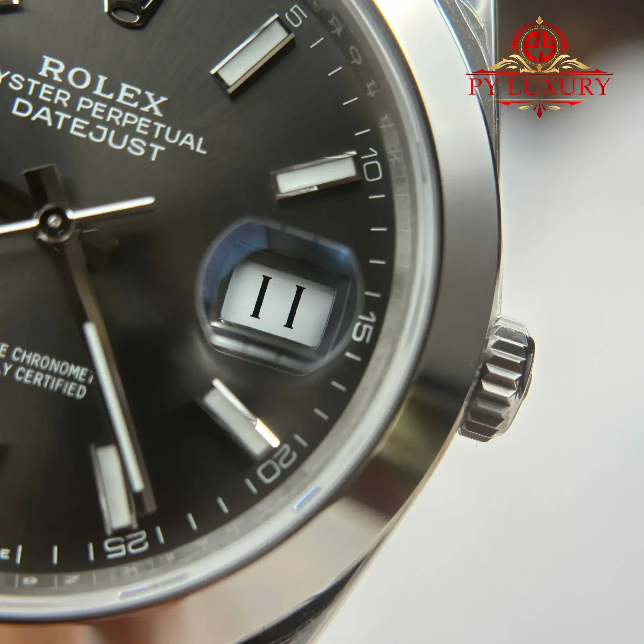 Rolex Datejust 126300 Grey Luminous Dial Smooth Bezel Oyster Bracelet - 14