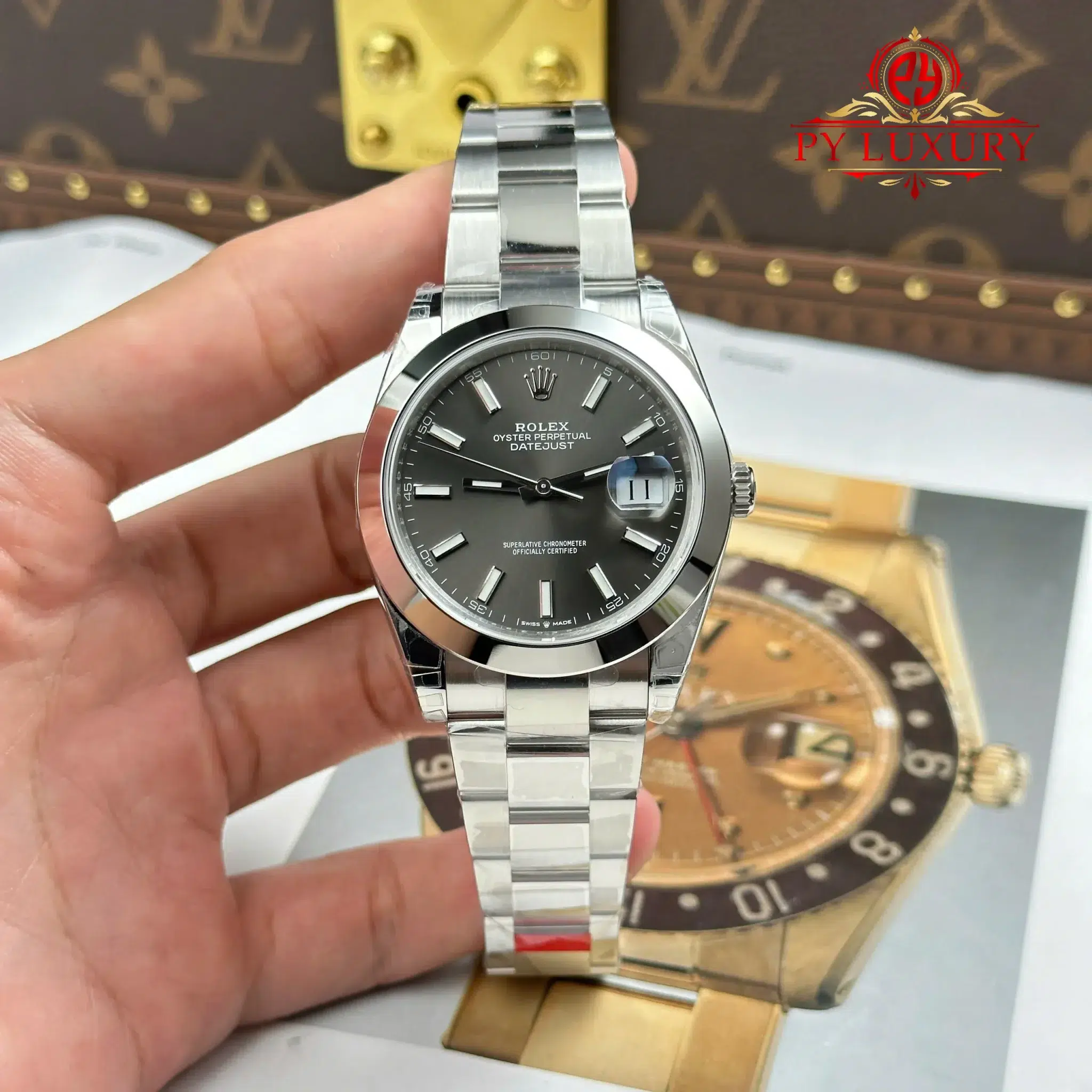 Rolex Datejust 126300 Grey Luminous Dial Smooth Bezel Oyster Bracelet - 8 Rolex Datejust 126300 Grey Luminous Dial Smooth Bezel Oyster Bracelet 1:1 Best Replica
