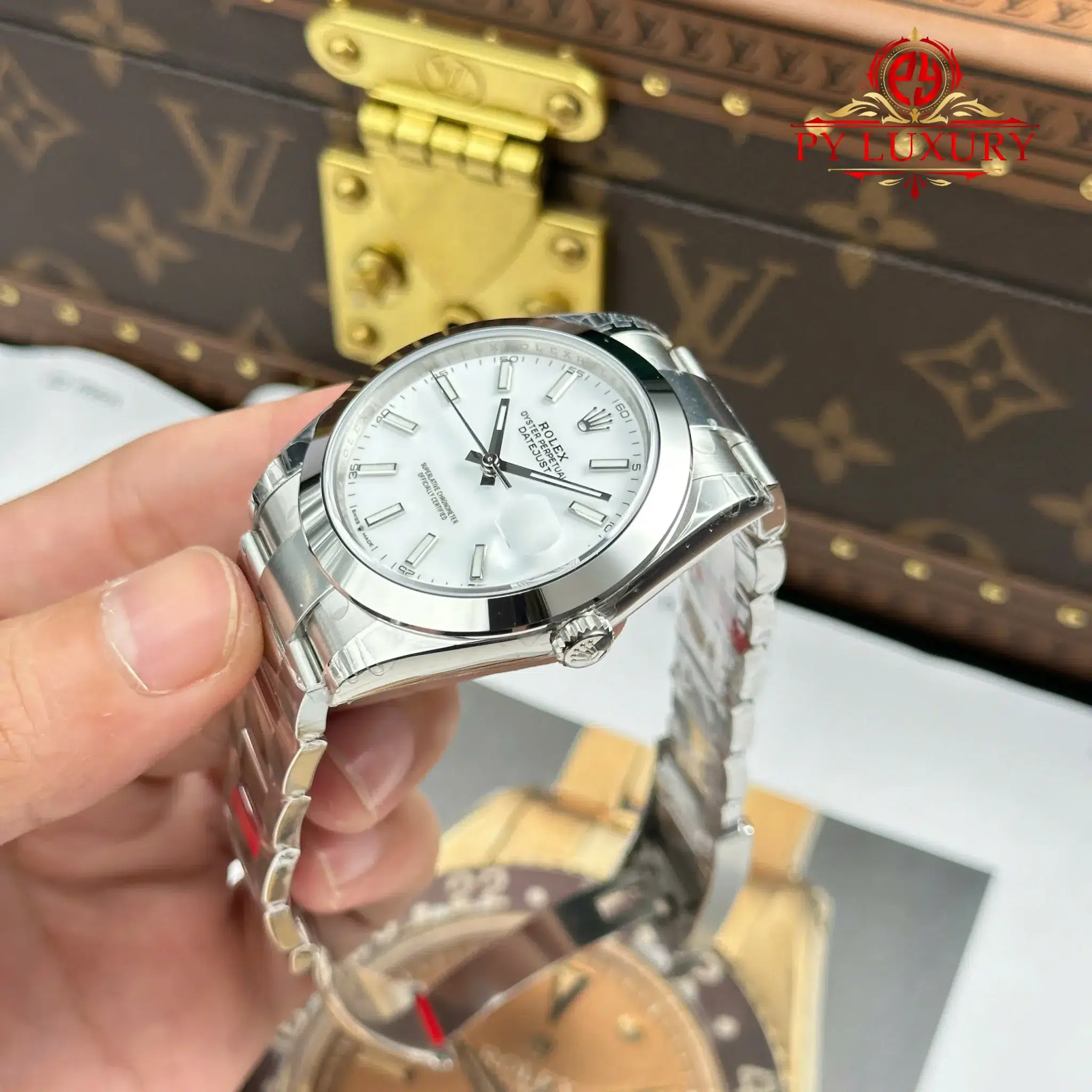 Rolex Datejust 126300 White Luminous Dial Smooth Bezel Oyster Bracelet - 1