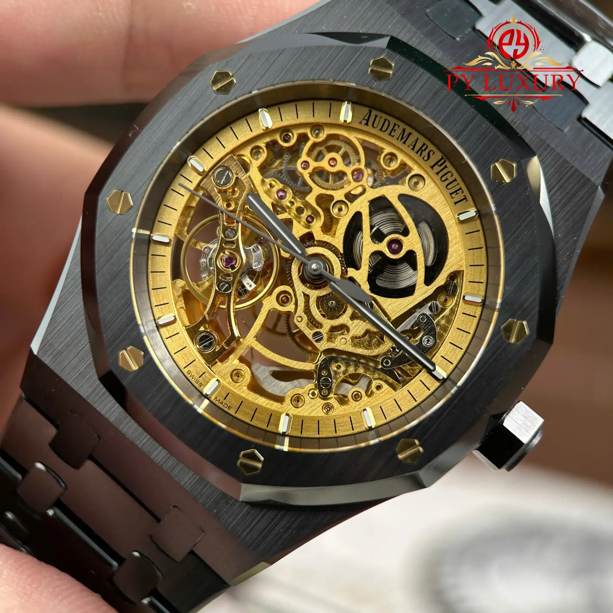 Audemars Piguet Royal Oak 15416CE Ceramic Openworked Skeleton Pink Gold-Toned Dial - 5