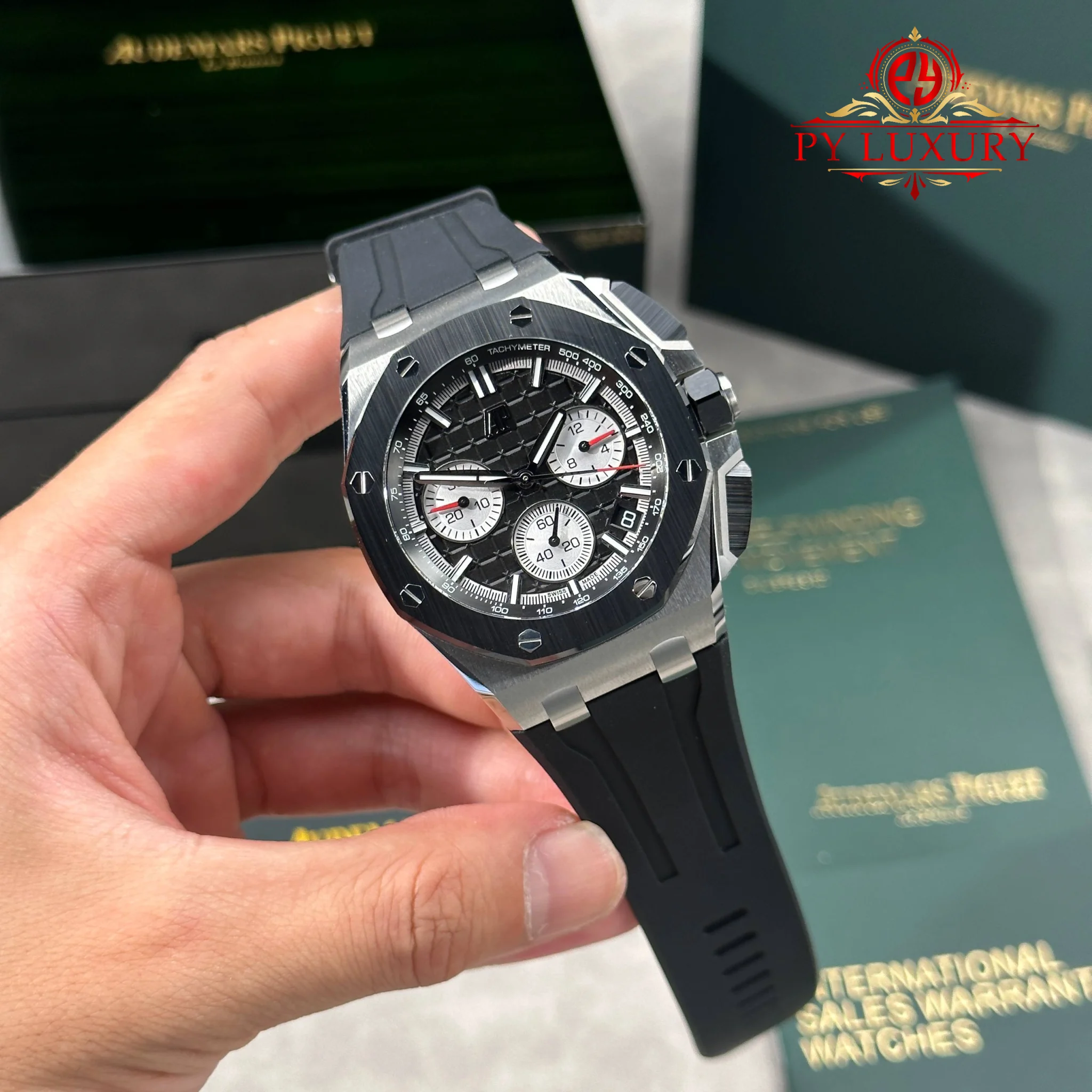 Audemars Piguet Royal Oak Offshore Chronograph 26420SO Steel Black Dial Rubber Band Super Clone DDF (Free Sprung) - 2