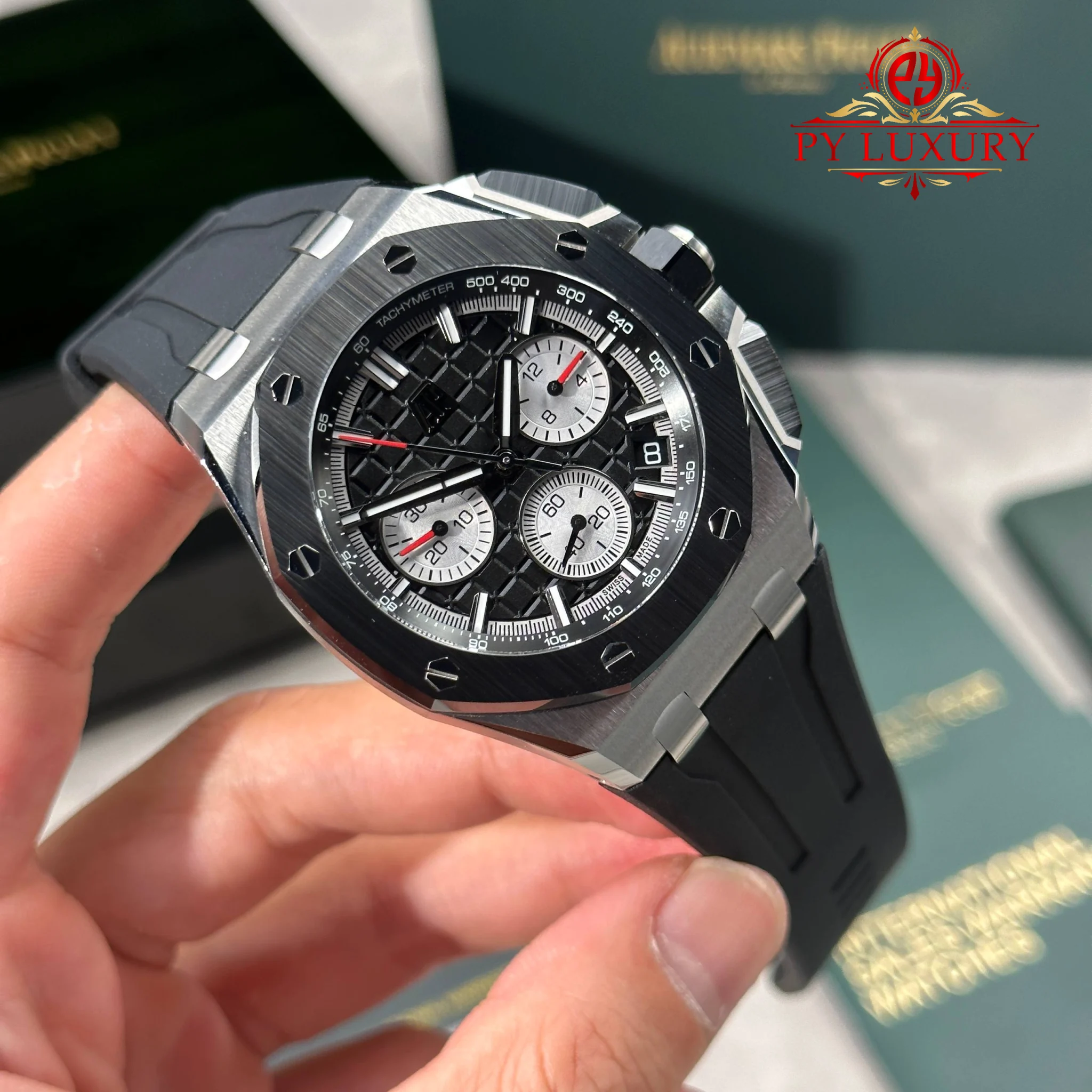 Audemars Piguet Royal Oak Offshore Chronograph 26420SO Steel Black Dial Rubber Band Super Clone DDF (Free Sprung) - 4