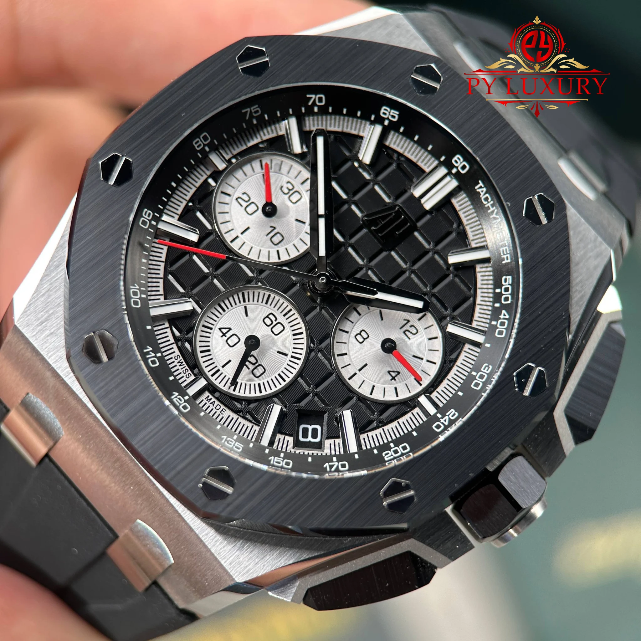 Audemars Piguet Royal Oak Offshore Chronograph 26420SO Steel Black Dial Rubber Band Super Clone DDF (Free Sprung) - 5