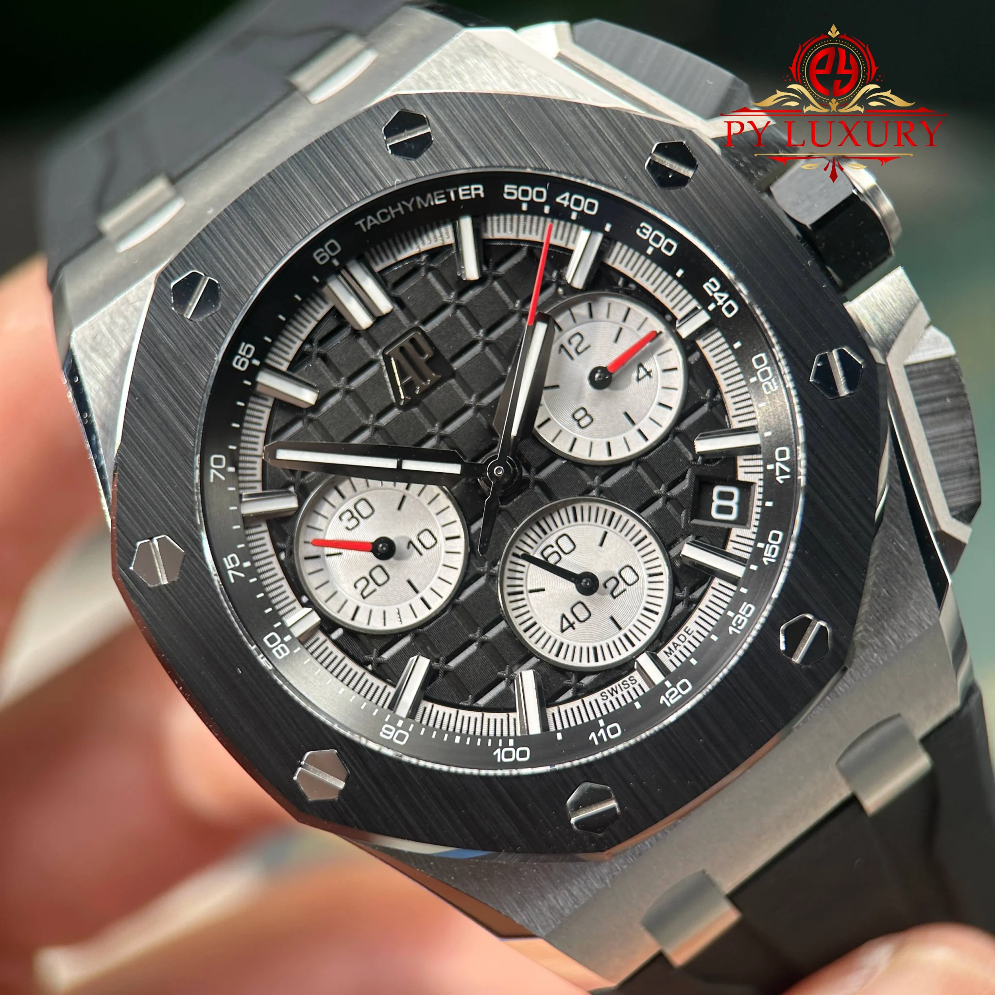 Audemars Piguet Royal Oak Offshore Chronograph 26420SO Steel Black Dial Rubber Band Super Clone DDF (Free Sprung) - 6