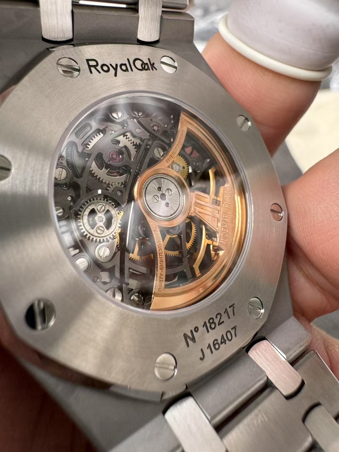 Audemars Piguet Royal Oak Openworked 15412BC Custom Moissanite Bezel - 8