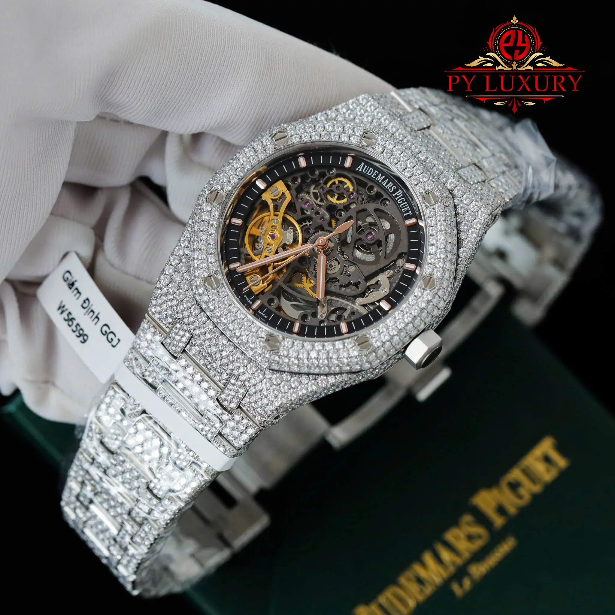 Audemars Piguet Royal Oak Openworked Skeleton Dial Iced Out Moissanite - 11