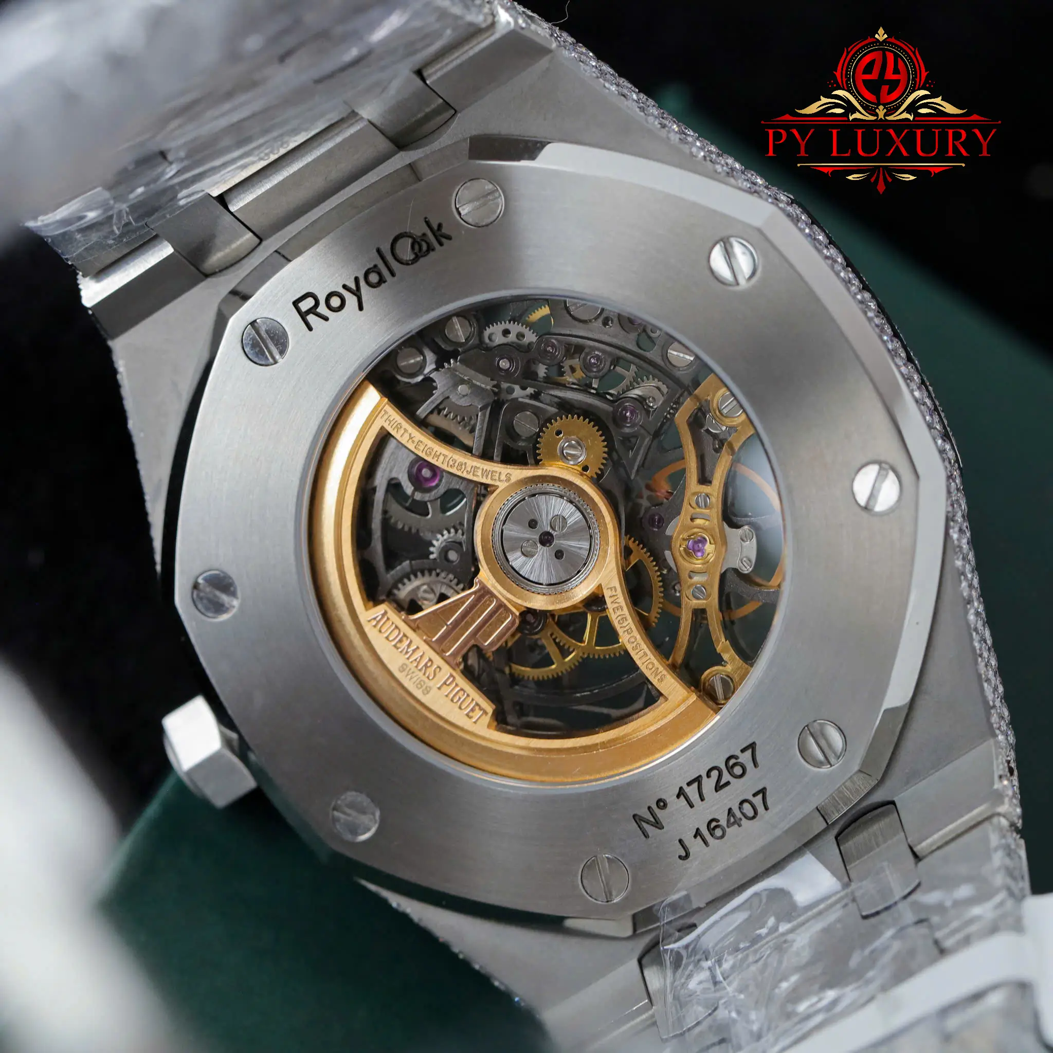Audemars Piguet Royal Oak Openworked Skeleton Dial Iced Out Moissanite - 6