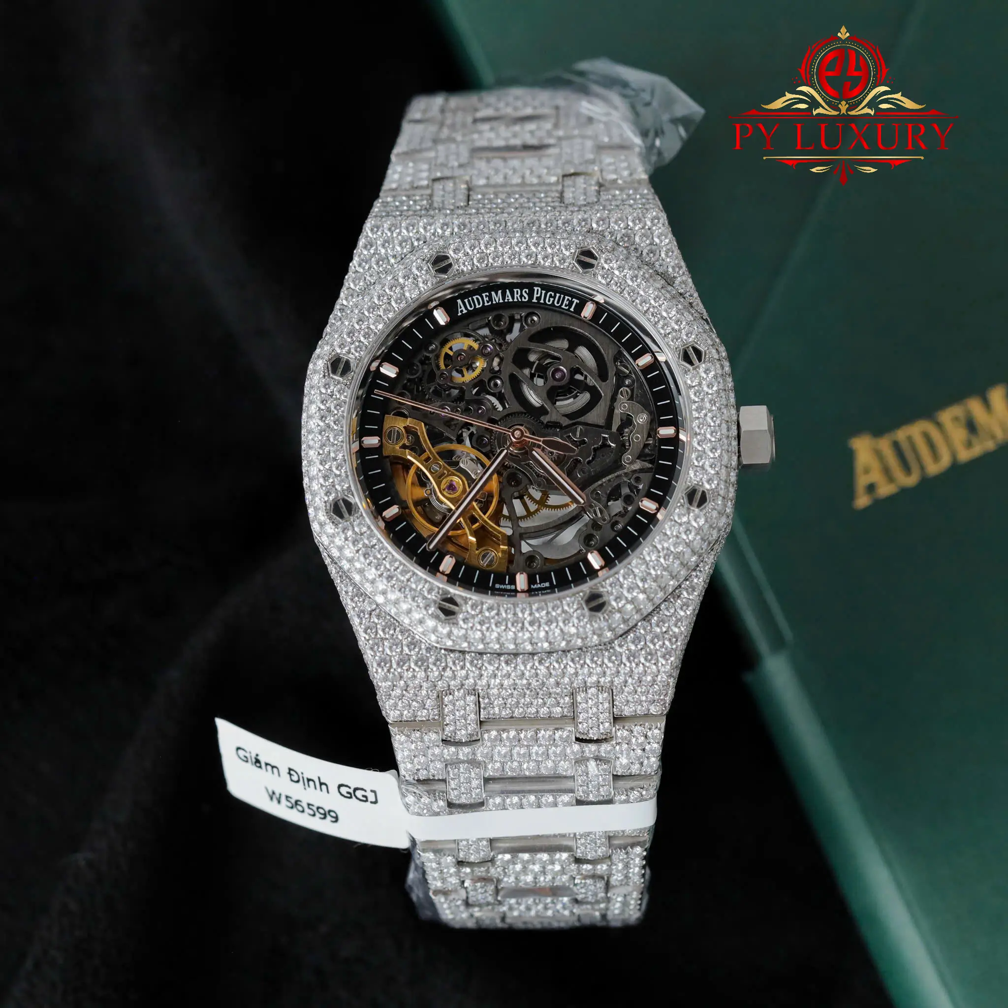 Audemars Piguet Royal Oak Openworked Skeleton Dial Iced Out Moissanite - 9