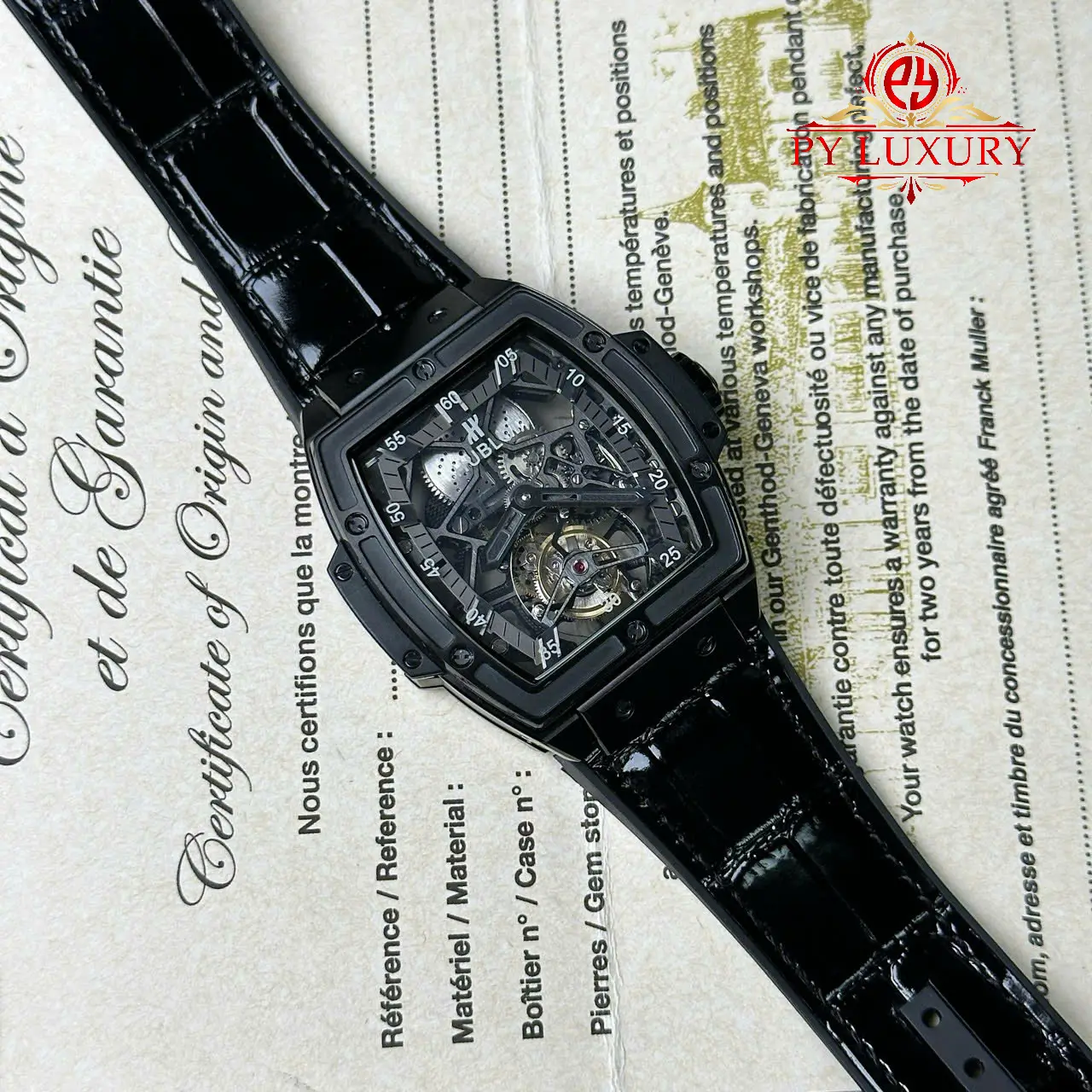 Hublot Spirit of Big Bang Tourbillon Skeleton Dial Black Ceramic - 4