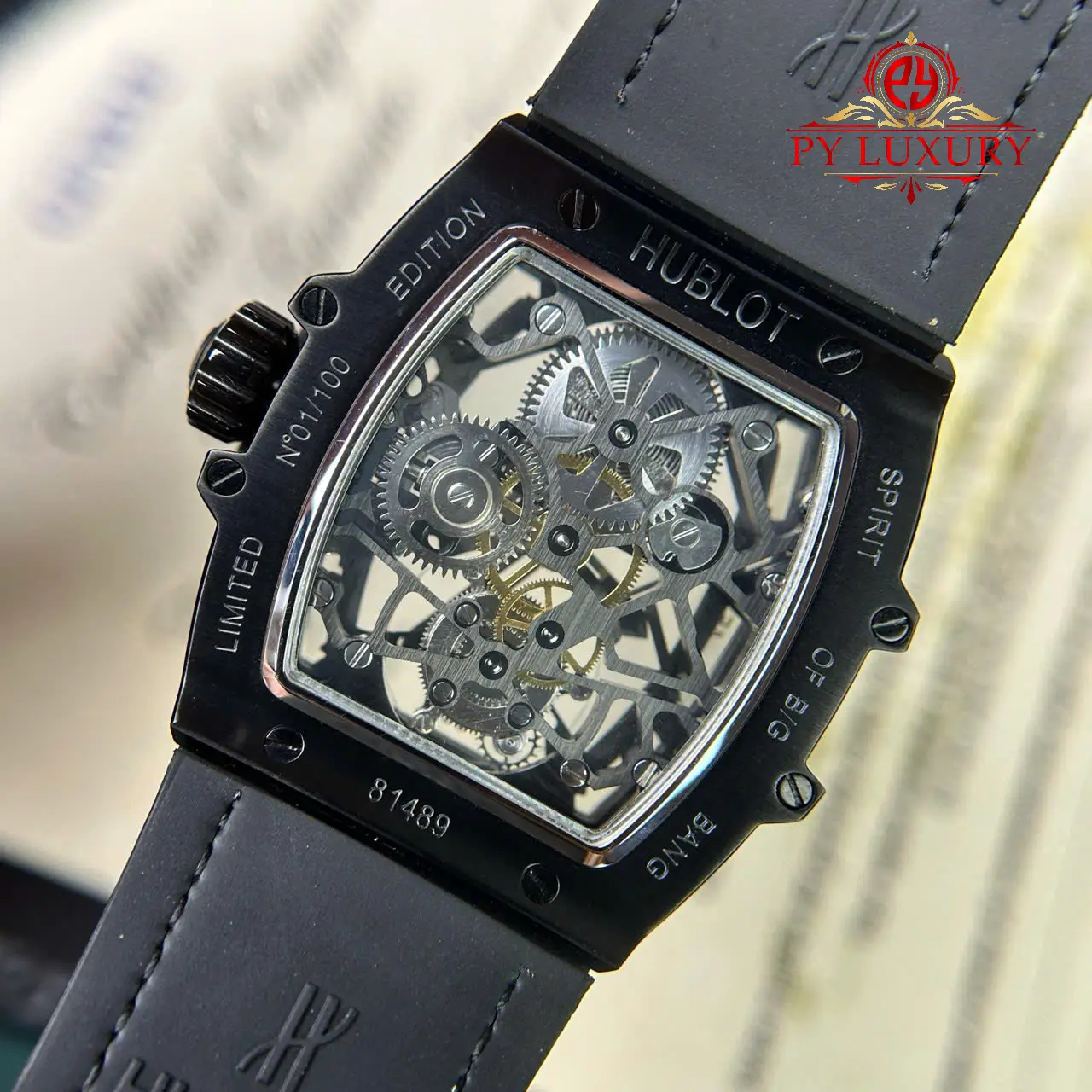 Hublot Spirit of Big Bang Tourbillon Skeleton Dial Black Ceramic - 5