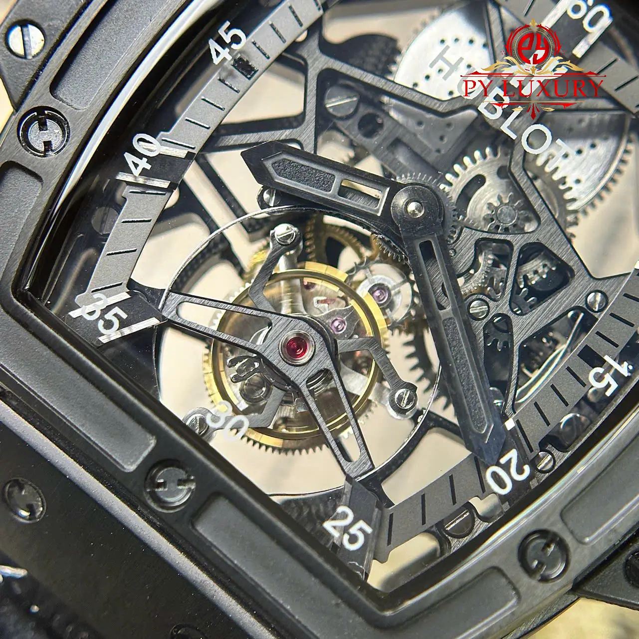 Hublot Spirit of Big Bang Tourbillon Skeleton Dial Black Ceramic - 6
