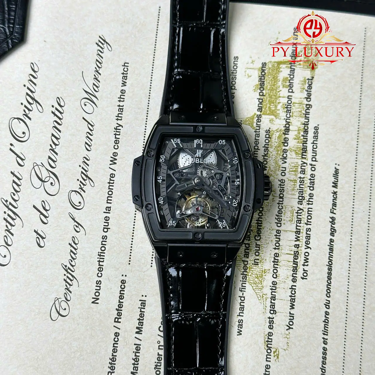 Hublot Spirit of Big Bang Tourbillon Skeleton Dial Black Ceramic - 8