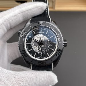 Omega Seamaster Planet Ocean 600M GMT Worldtimer Black & Grey Dial Best Replica VSF