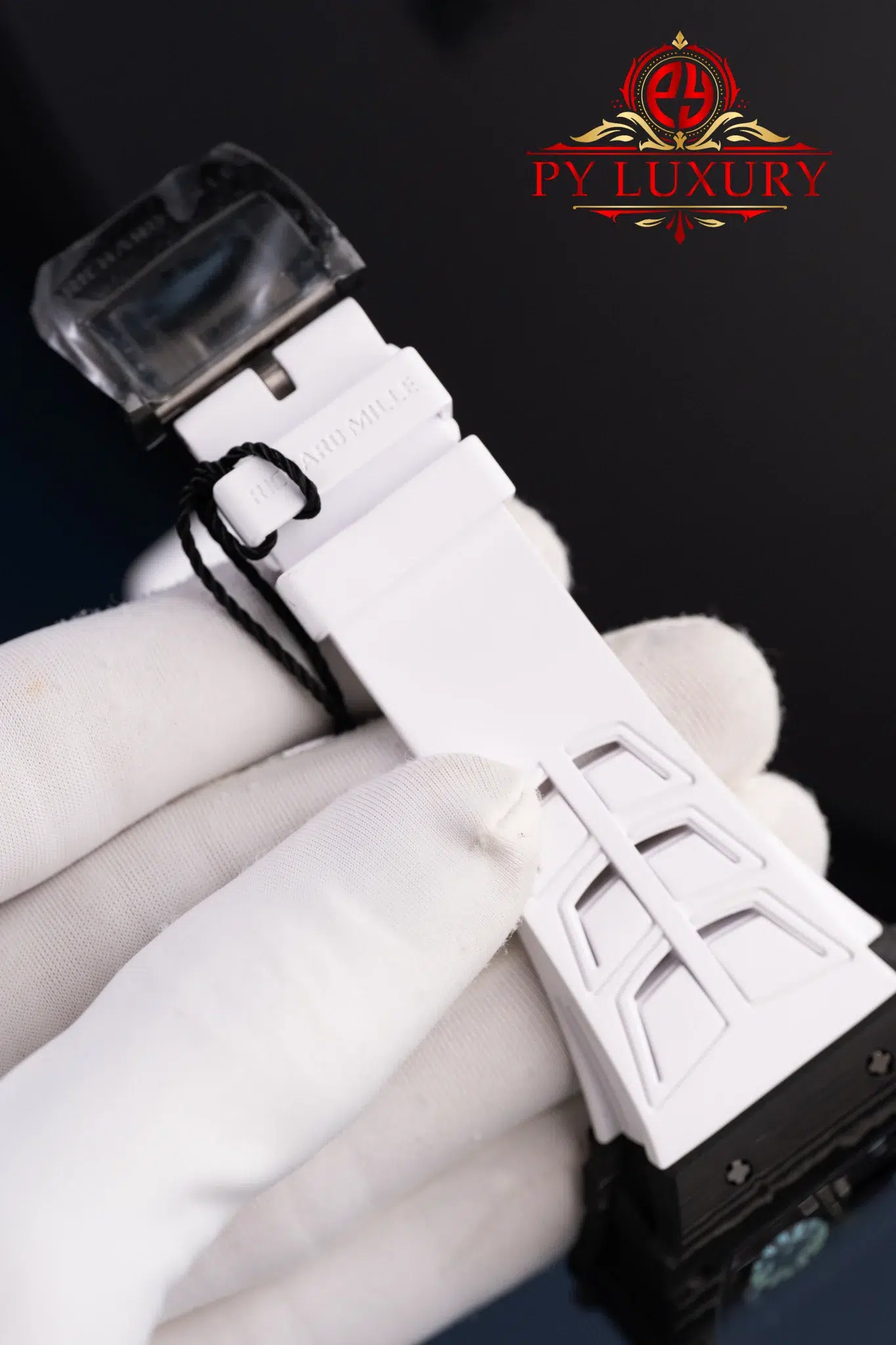 Richard Mille RM35-02 Rafael Nadal Black Carbon TPT White Rubber Band Super Clone - 11