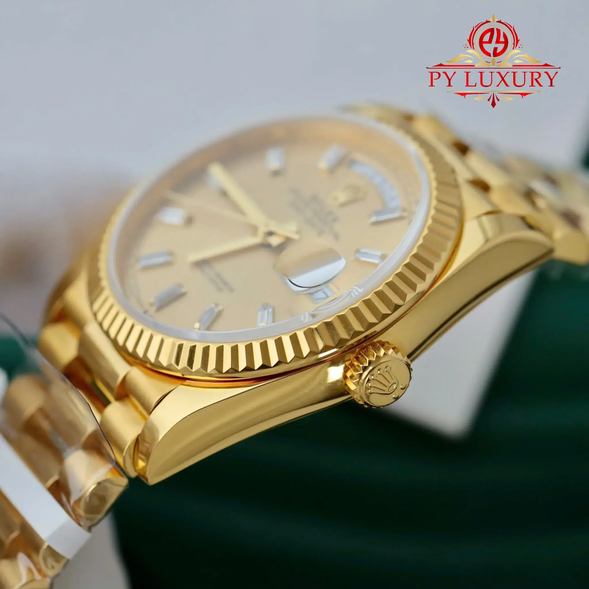 Rolex Day-Date 128238-0132 Champagne Diamond-set Dial 18K Gold Wrapped - 2