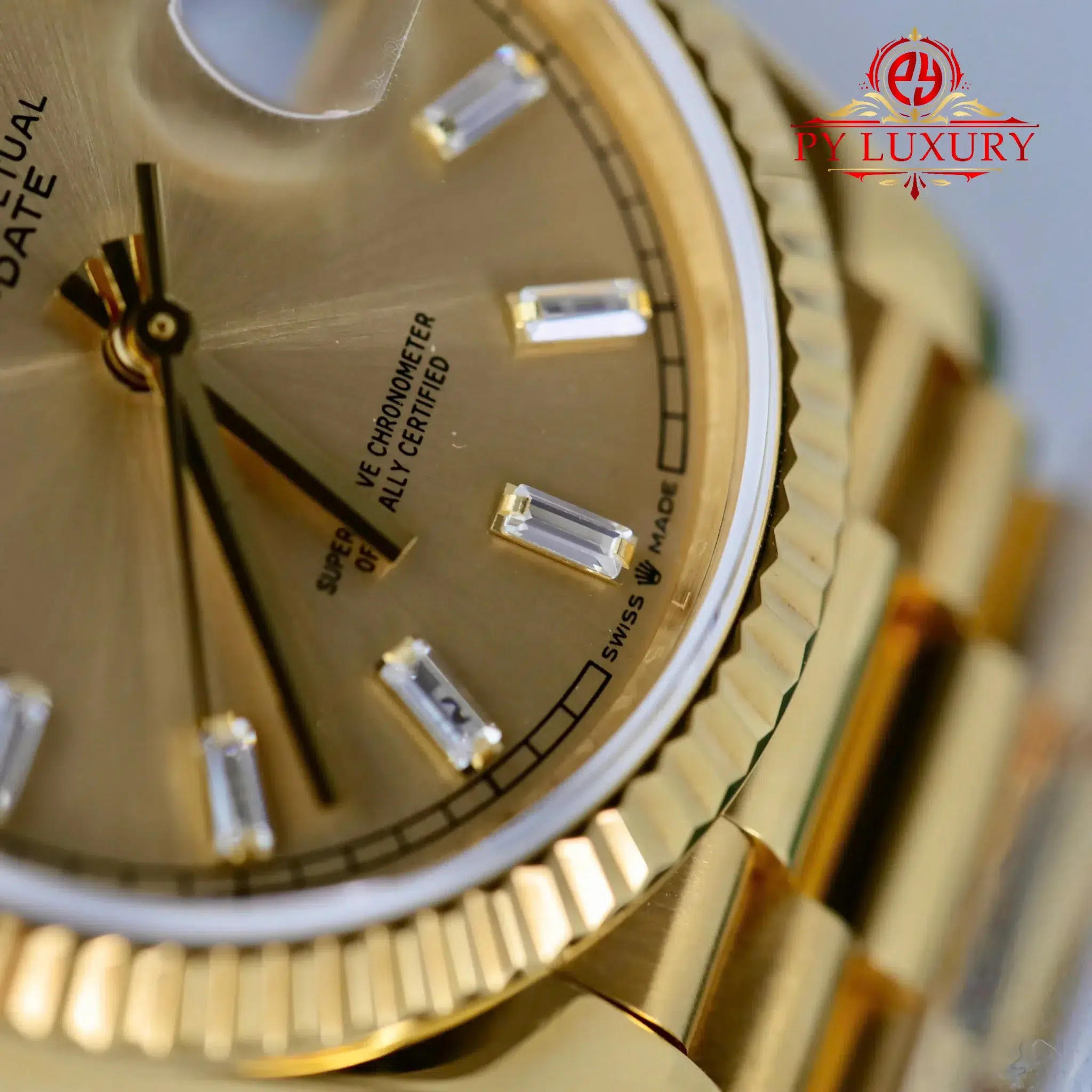 Rolex Day-Date 128238-0132 Champagne Diamond-set Dial 18K Gold Wrapped - 4