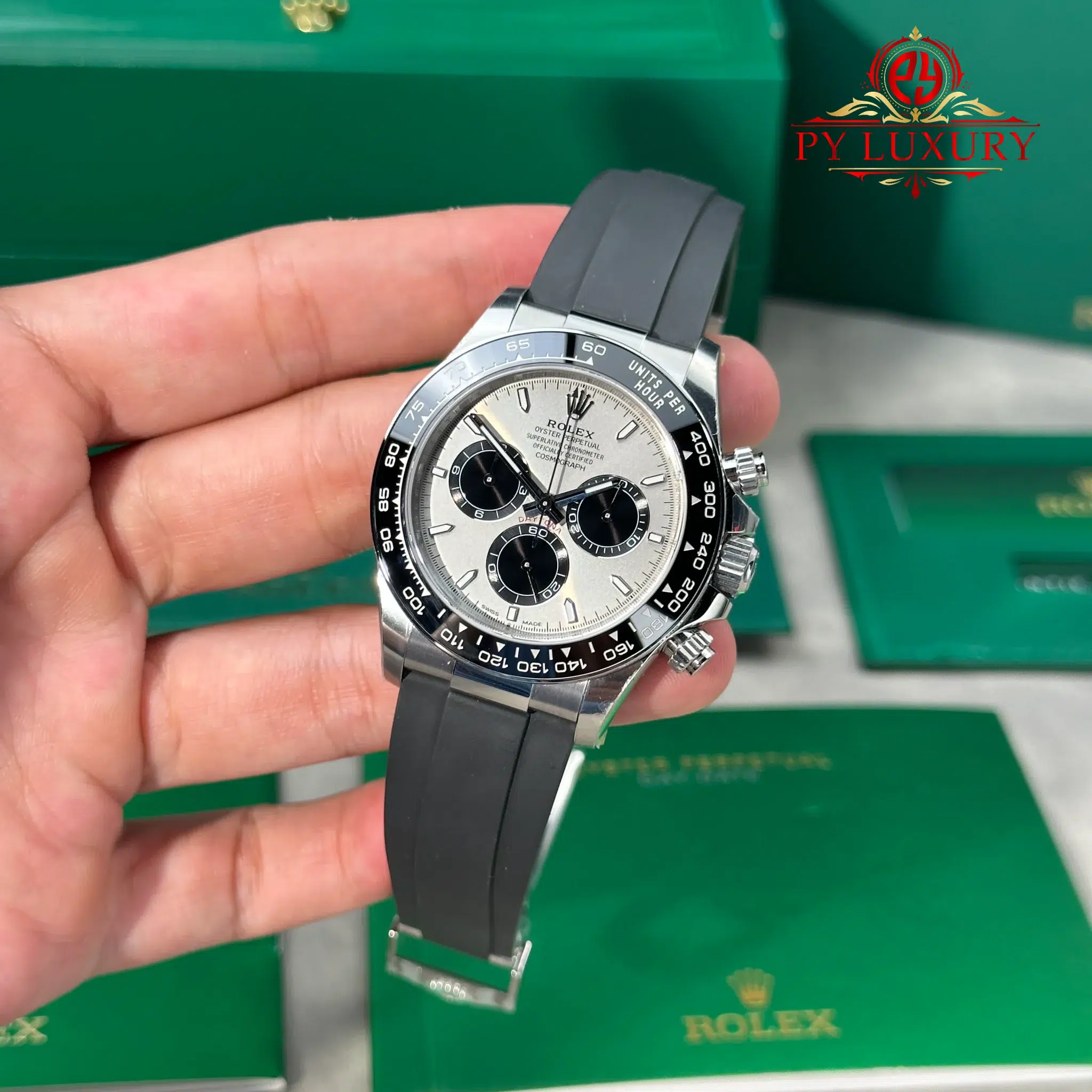 Rolex Daytona 126519-0006 Steel & Bright Black Dial Oysterflex Rubber Strap Best Replica VSF 40mm - 3