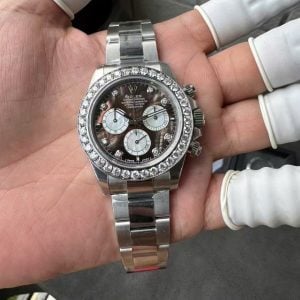 Rolex Daytona 126579RBR Custom Natural MOP Dial Moissanite Numerals Moissanite Bezel 1:1 Best Replica