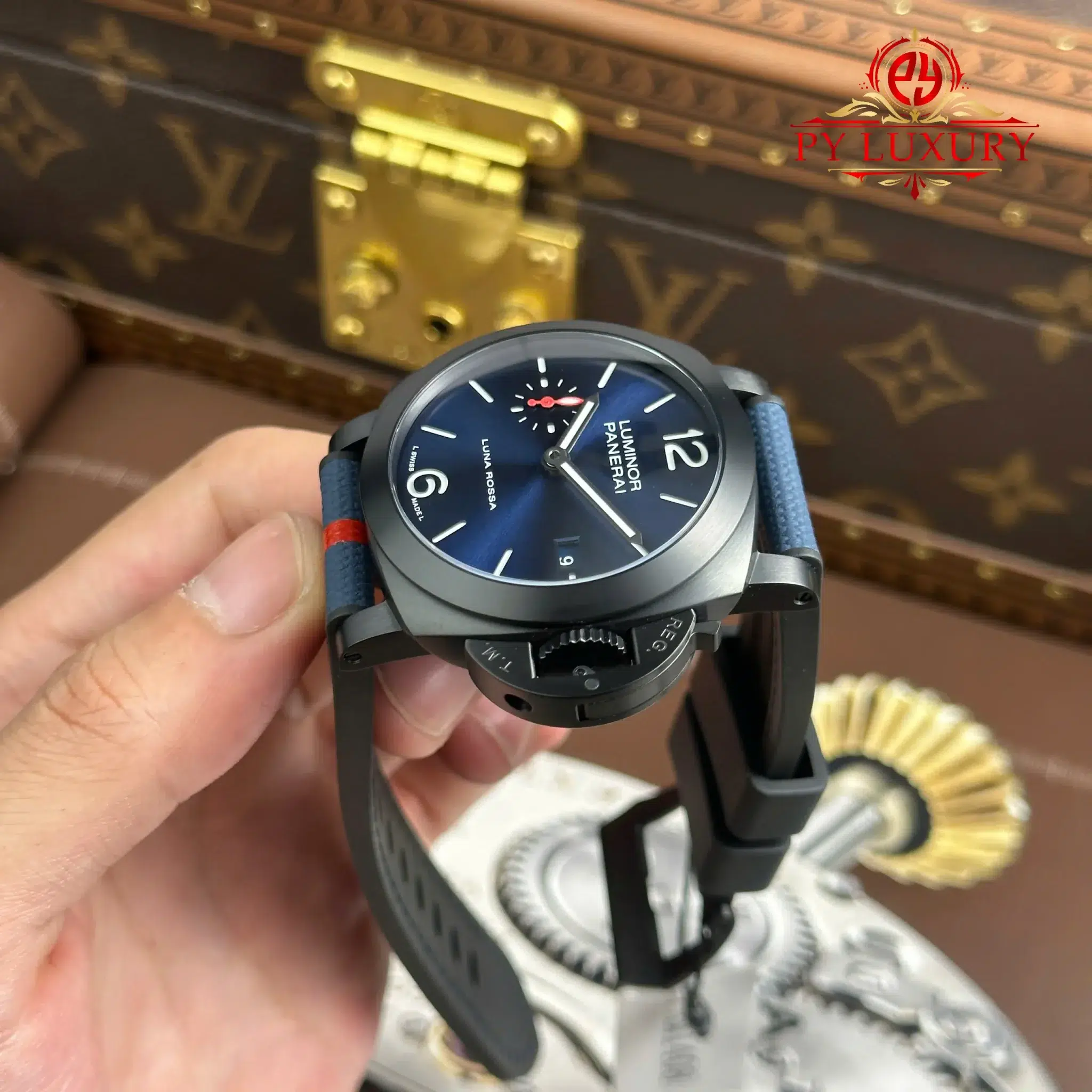 Panerai Luminor Quaranta Steel DLC Luna Rossa PAM01408 Blue Dial VSF - 7