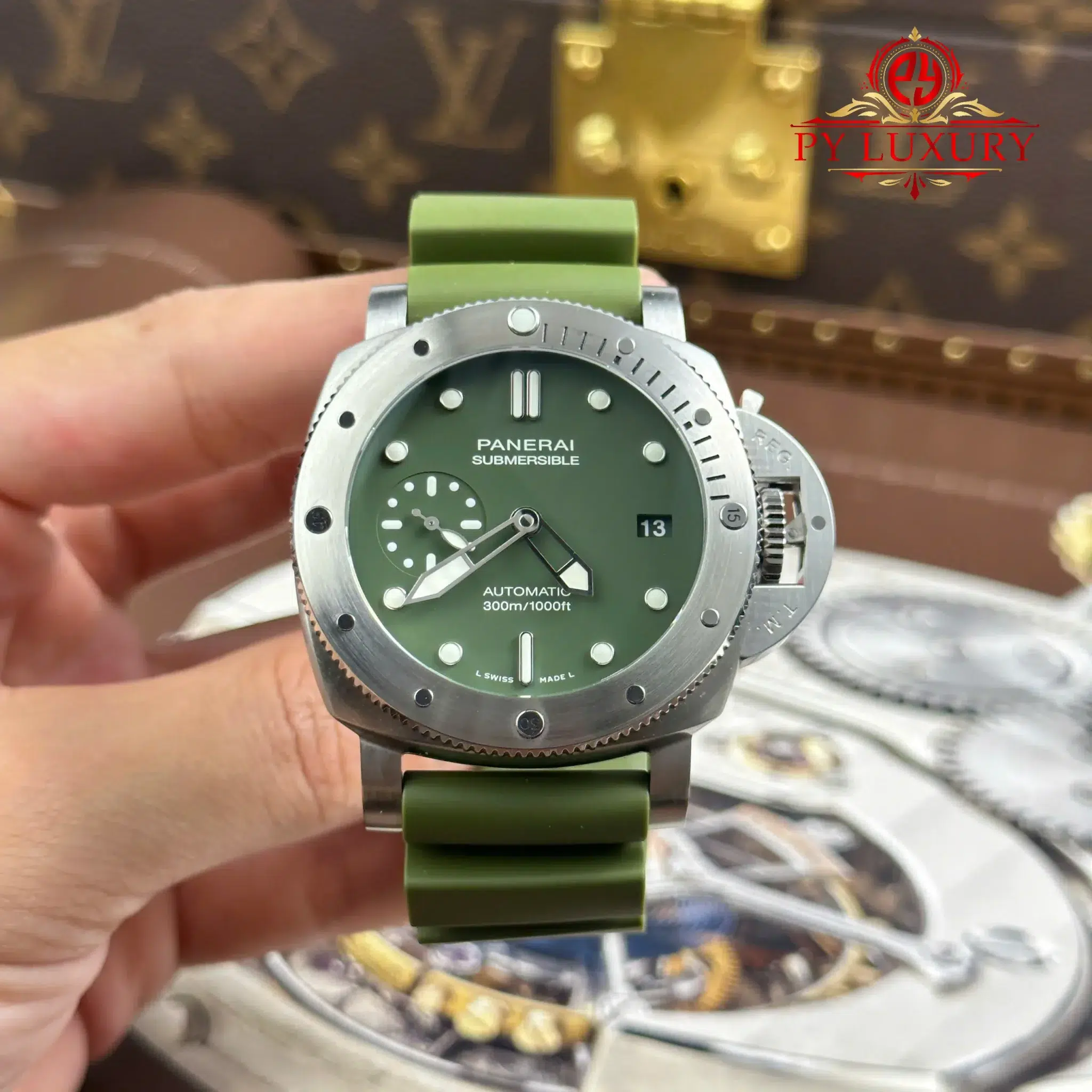 Panerai Luminor Submersible PAM1055 Verde Militare Limited - 5 Panerai Luminor Submersible PAM1055 Verde Militare Limited 1:1 Best Replica