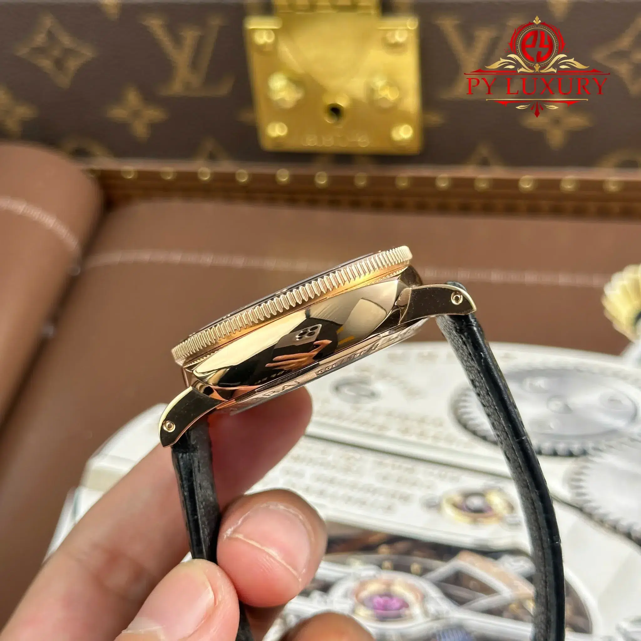 Panerai Submersible PAM00974 Rose Gold Black Dial Leather Strap - 9