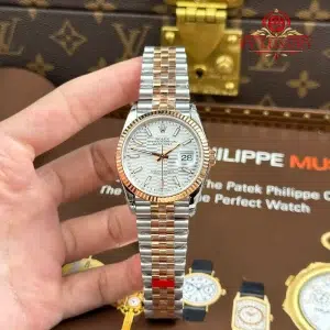 Rolex Datejust 126231 Two Tone Rose Gold Silver Fluted-Motif Luminous Dial Jubilee Bracelet 1:1 Best Replica VSF