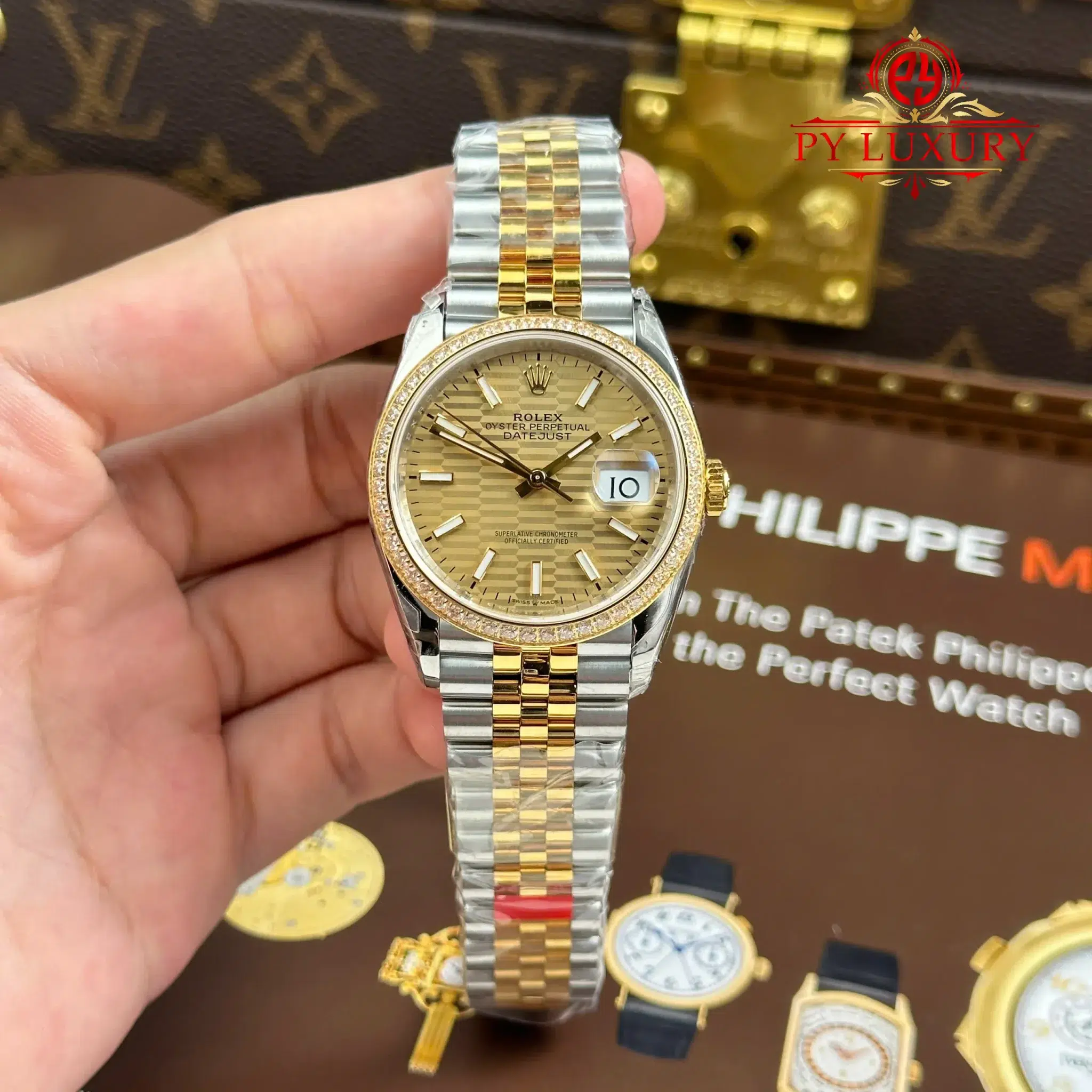 Rolex Datejust 126283RBR Steel Yellow Gold Fluted-Motif Dial Diamond Bezel Jubilee Bracelet - 11 Rolex Datejust 126283RBR Steel/Yellow Gold Fluted-Motif Dial Diamond Bezel Jubilee Bracelet Best Replica