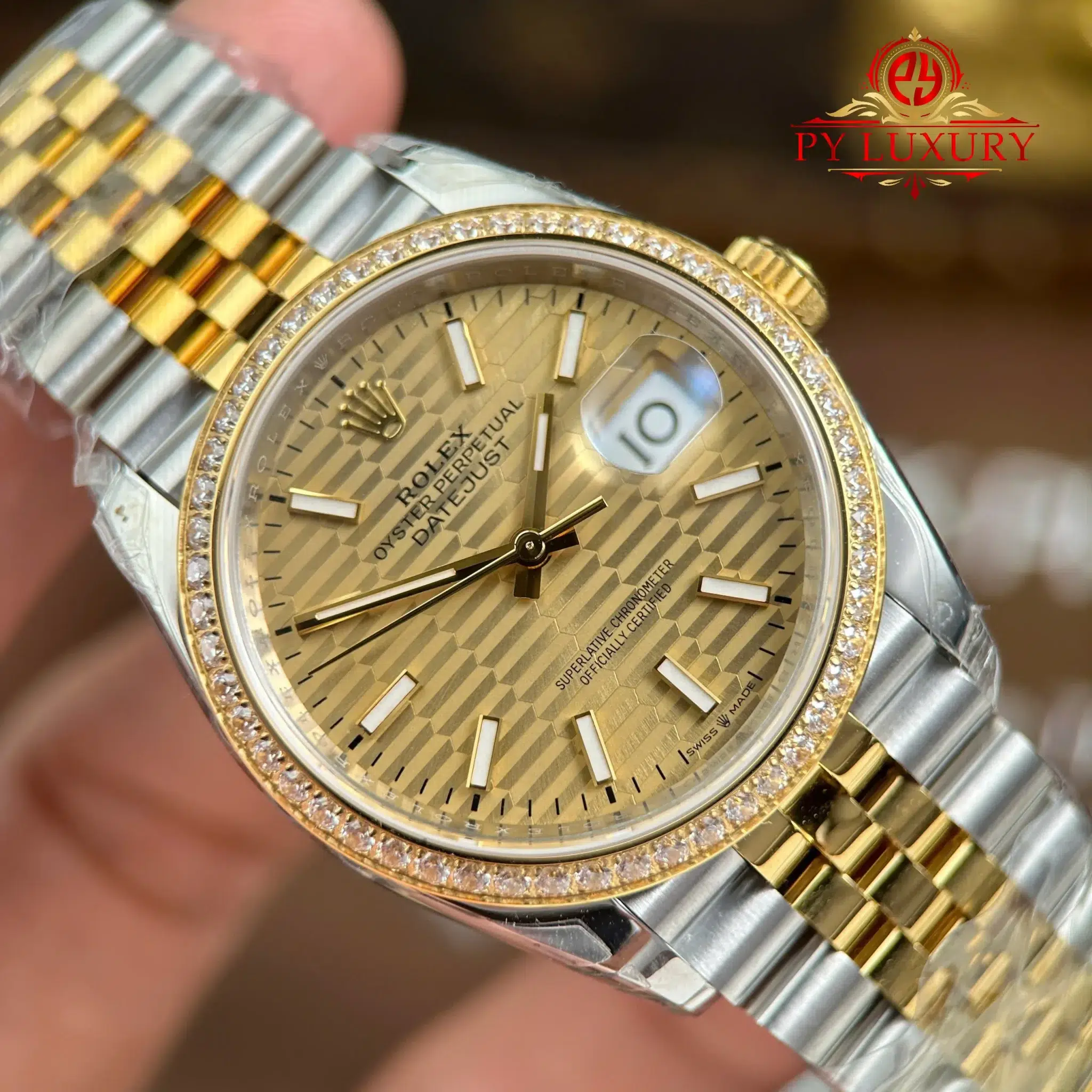 Rolex Datejust 126283RBR Steel Yellow Gold Fluted-Motif Dial Diamond Bezel Jubilee Bracelet - 14