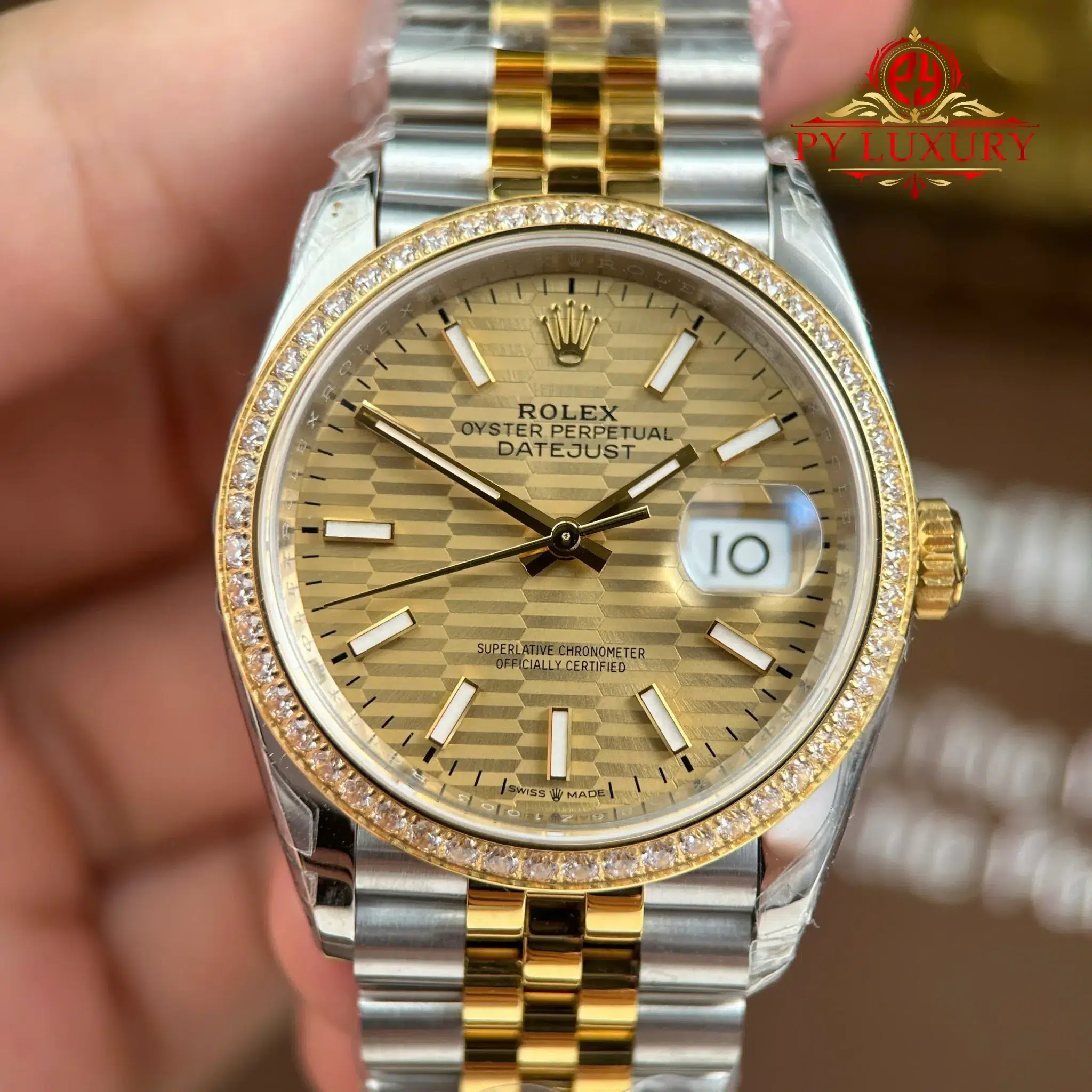Rolex Datejust 126283RBR Steel Yellow Gold Fluted-Motif Dial Diamond Bezel Jubilee Bracelet - 8
