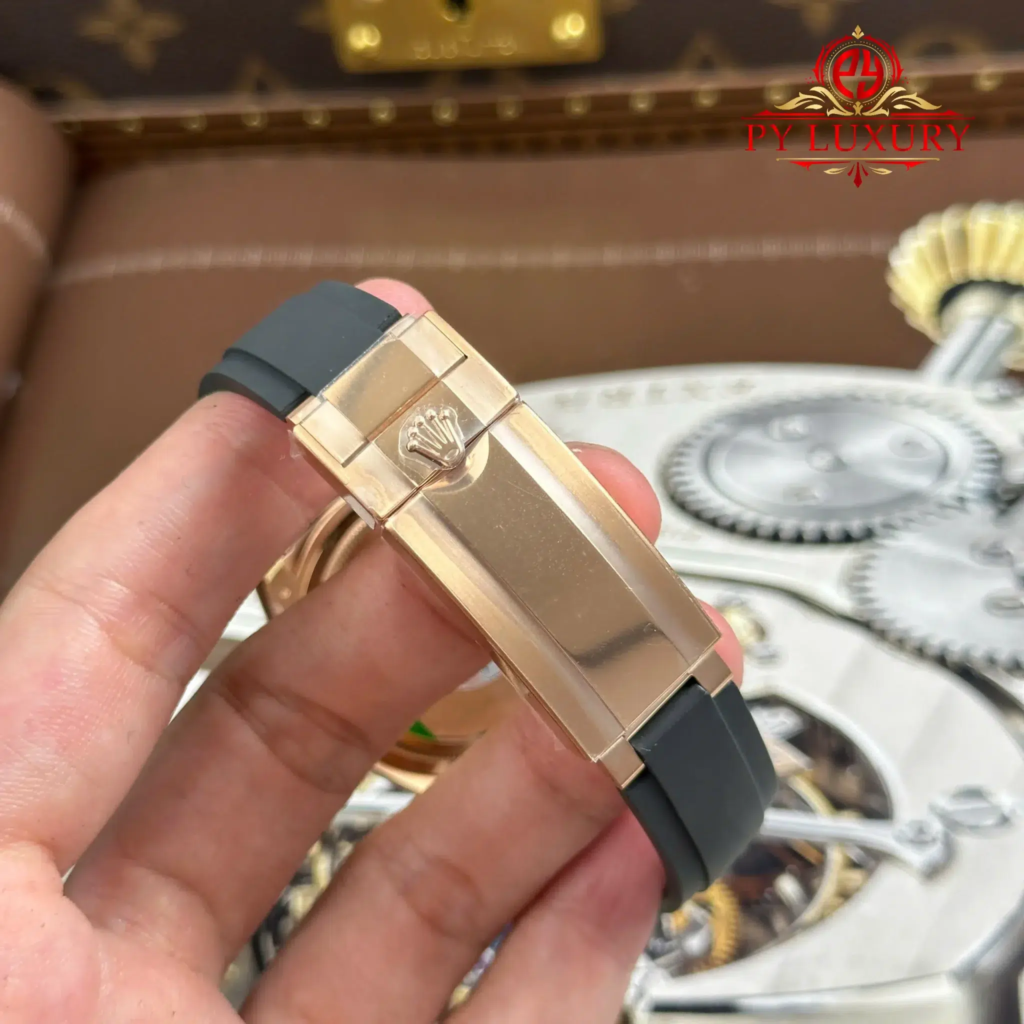 Rolex Daytona 126515LN-0002 Rose Gold Bright Black & Sundust Luminous Dial Oysterflex Bracelet - 11