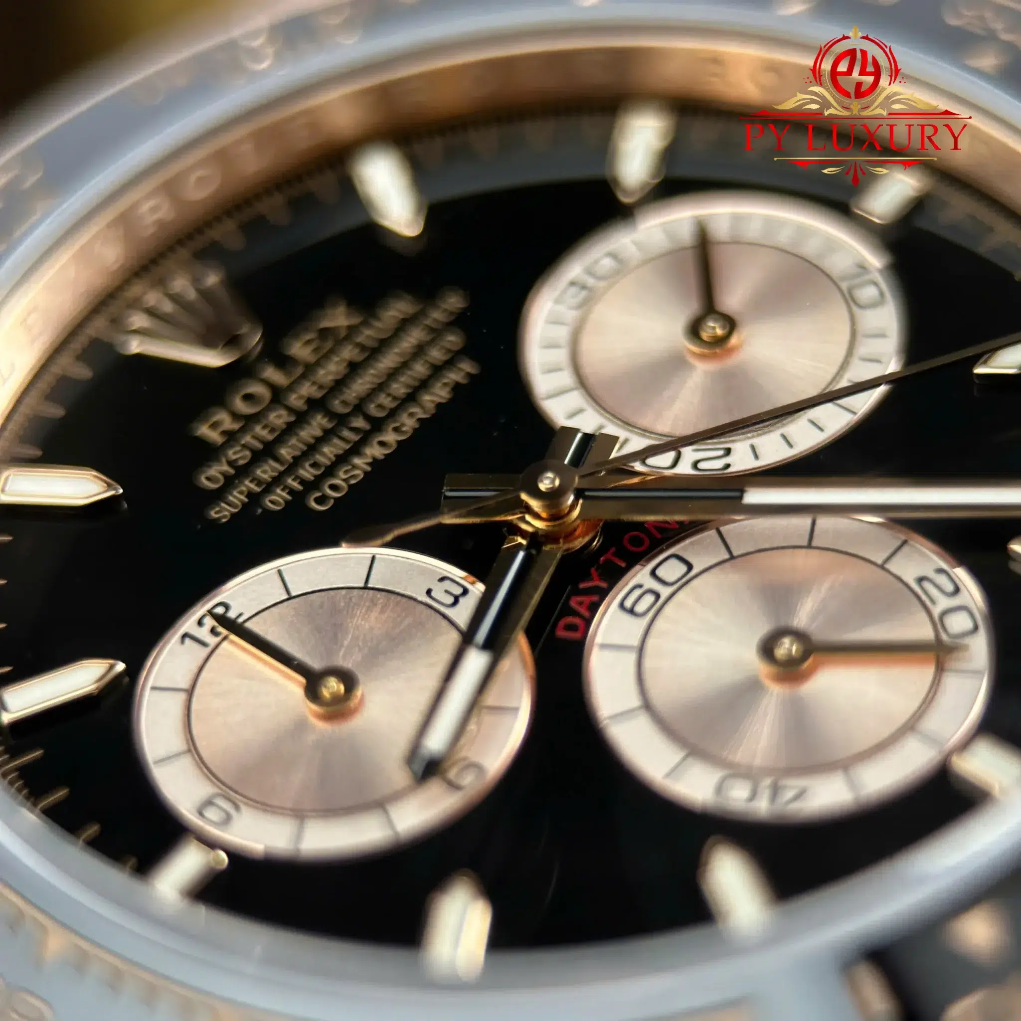 Rolex Daytona 126515LN-0002 Rose Gold Bright Black & Sundust Luminous Dial Oysterflex Bracelet - 6