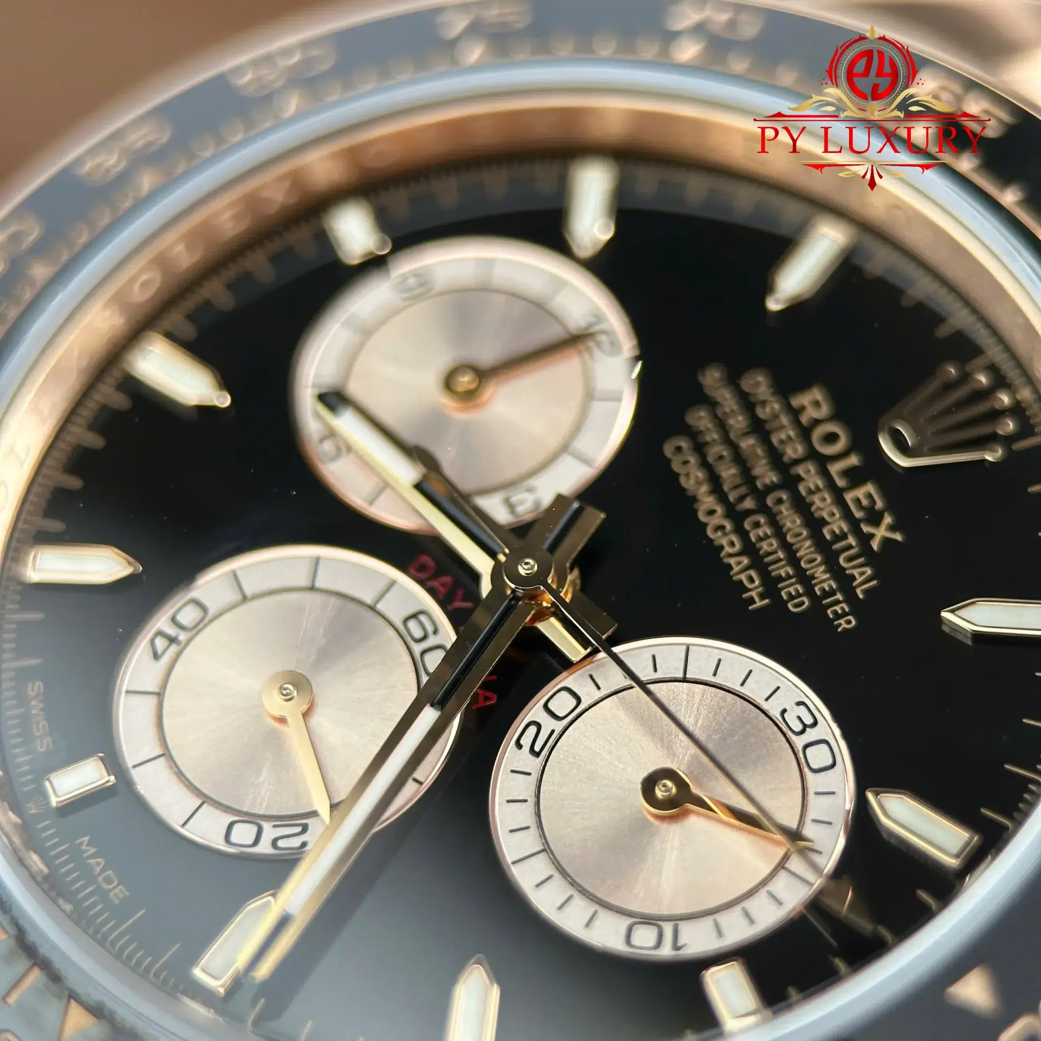 Rolex Daytona 126515LN-0002 Rose Gold Bright Black & Sundust Luminous Dial Oysterflex Bracelet - 7