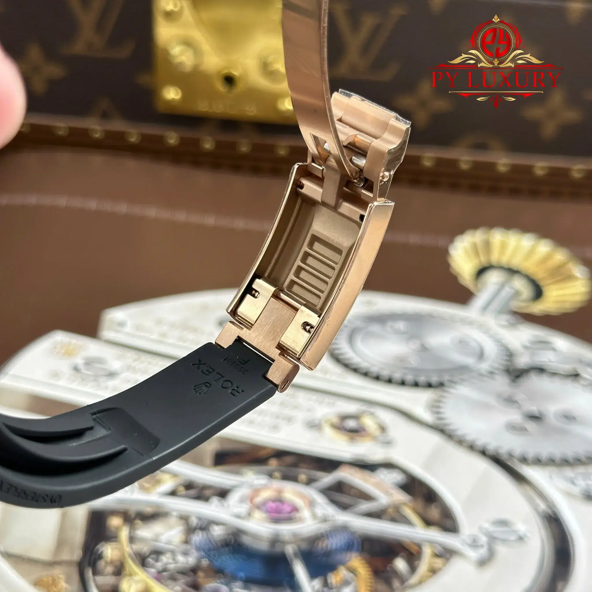 Rolex Daytona 126515LN-0002 Rose Gold Bright Black & Sundust Luminous Dial Oysterflex Bracelet - 8