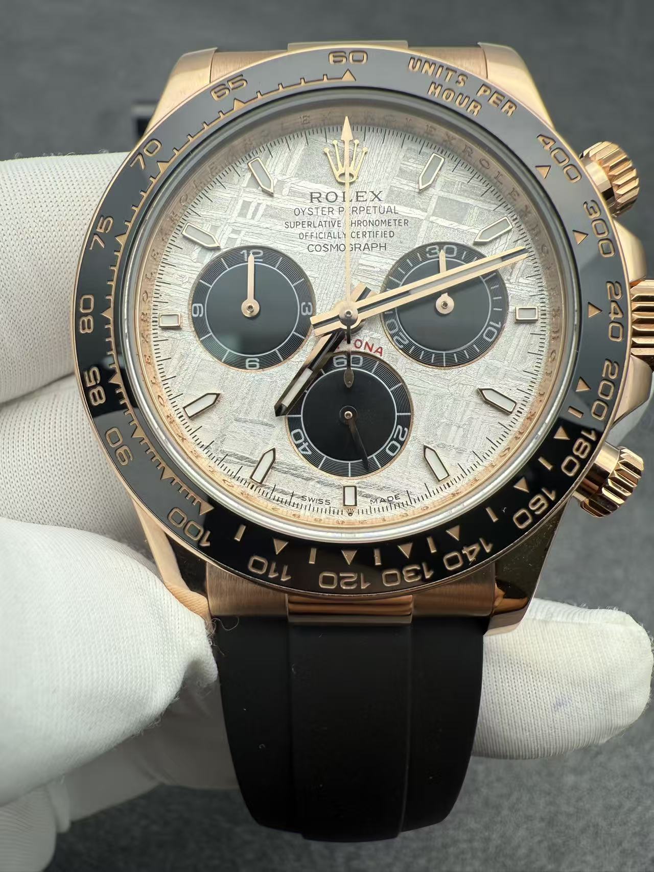 Rolex Daytona 126515ln-0008 Meteorite Dial Custom Made 18K Solid Gold Oysterflex Bracelet - 7