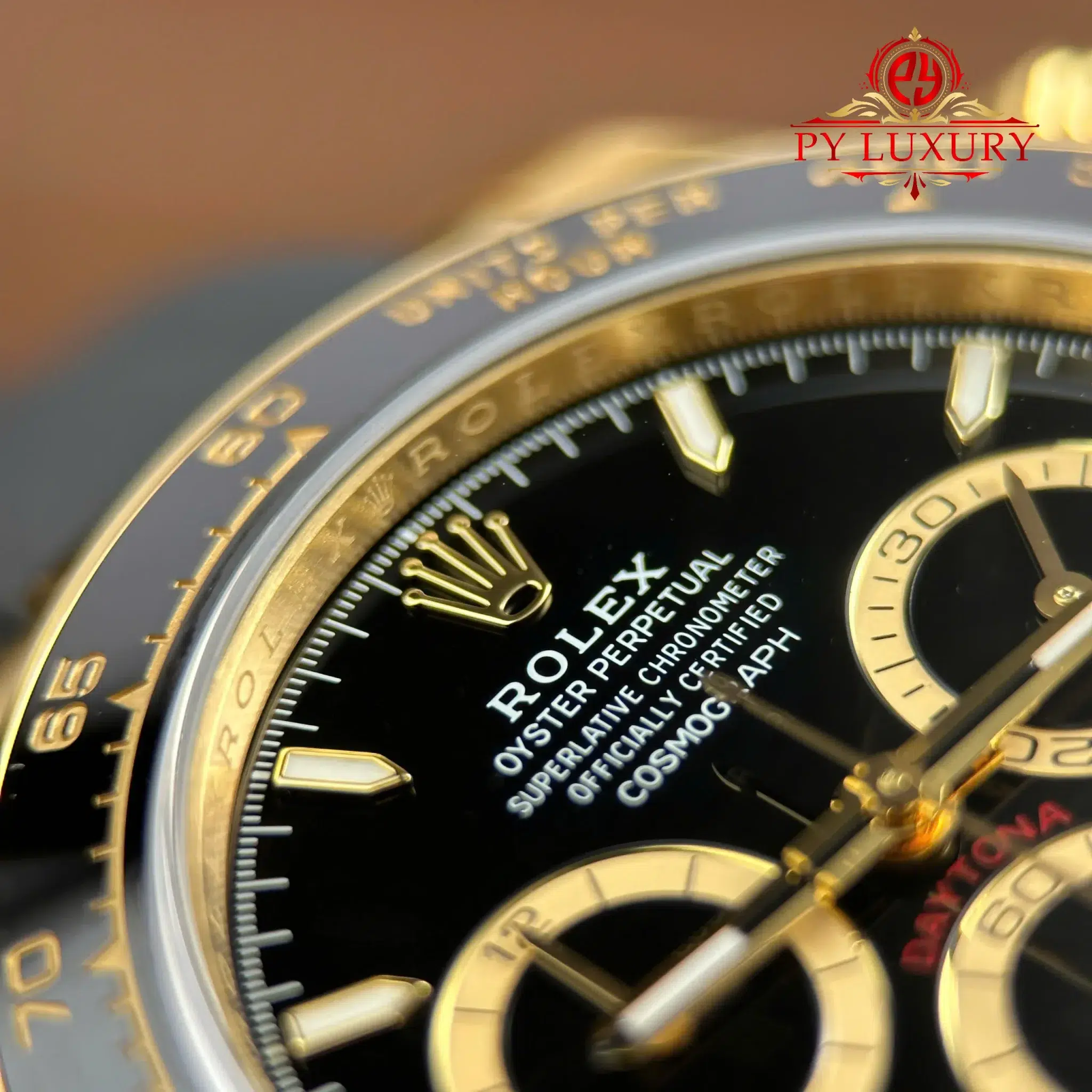 Rolex Daytona 126518LN-0008 Yellow Gold Black Dial Oysterflex Bracelet - 10