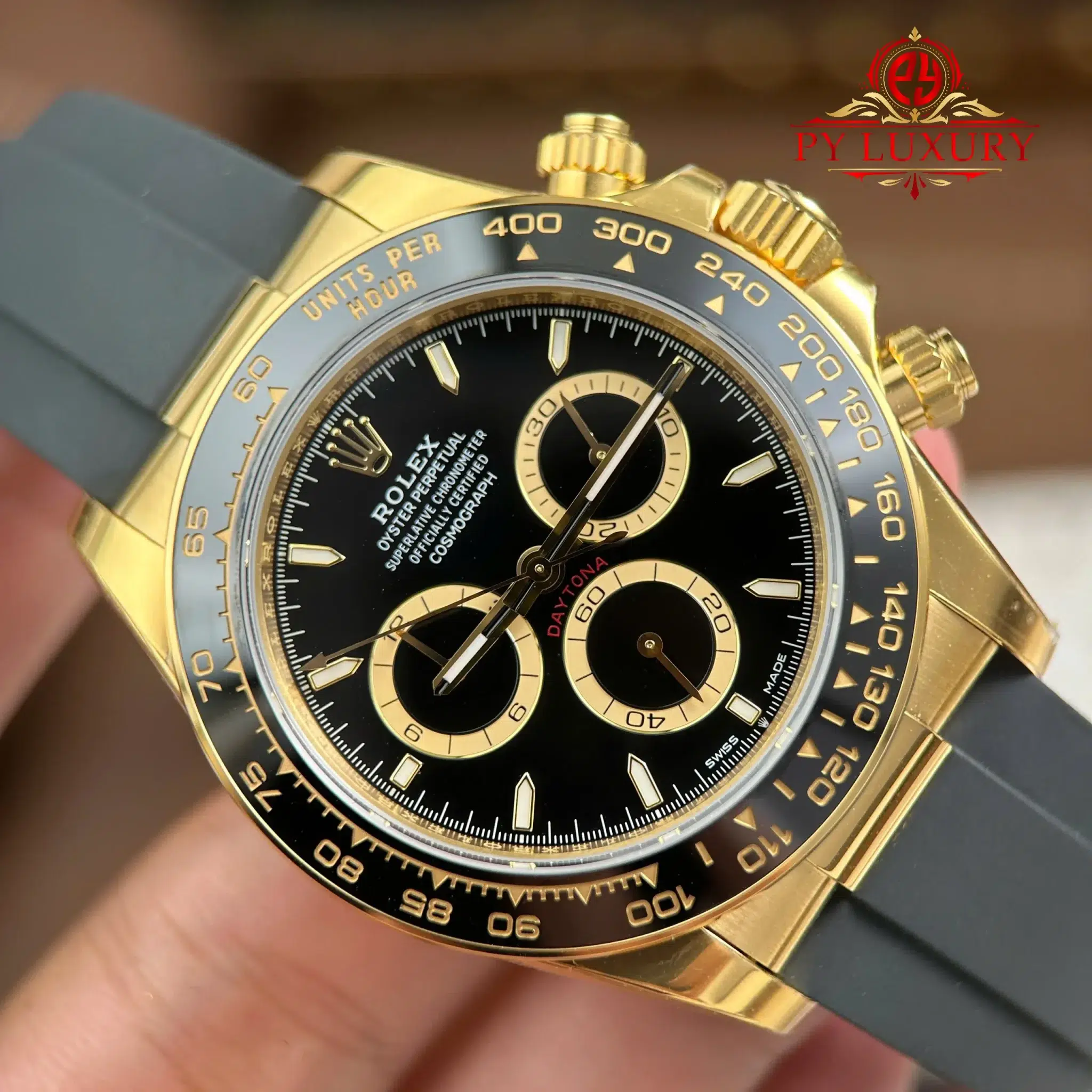 Rolex Daytona 126518LN-0008 Yellow Gold Black Dial Oysterflex Bracelet - 11
