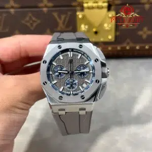 Audemars Piguet Royal Oak Offshore Chronograph 26420IO Grey Dial Ceramic Bezel Rubber Strap 1:1 Best Replica DDF 43mm (Free Sprung)