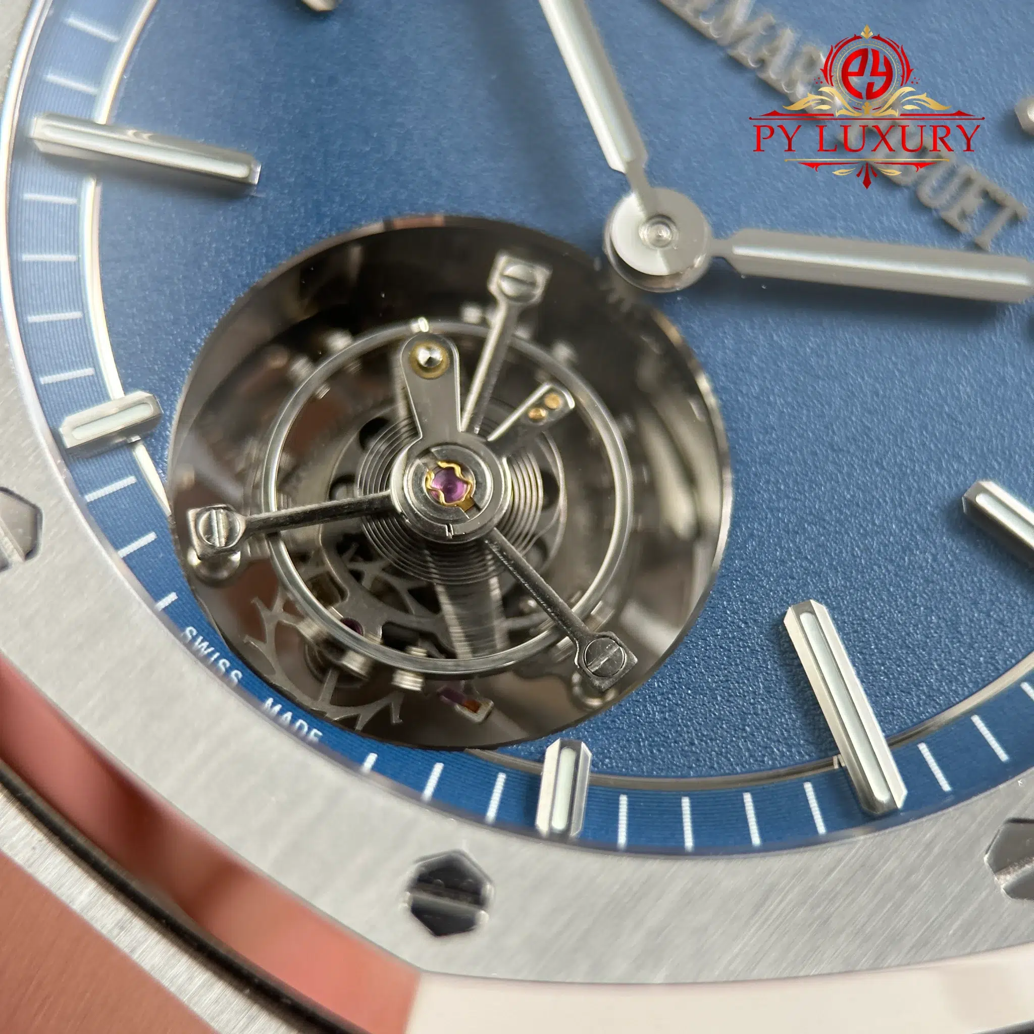 Audemars Piguet Royal Oak Selfwinding Flying Tourbillon 26730TI 50th Anniversary Blue Dial - 7